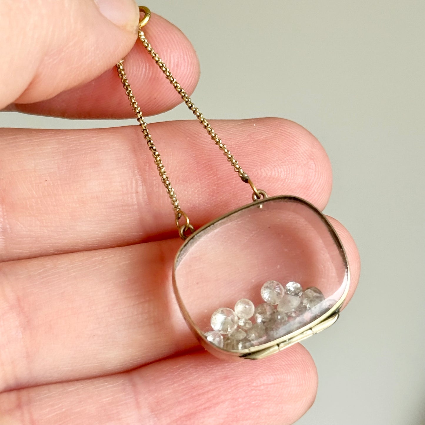 Late Georgian Gold Double Glazed Locket Pendant; Circa 1830