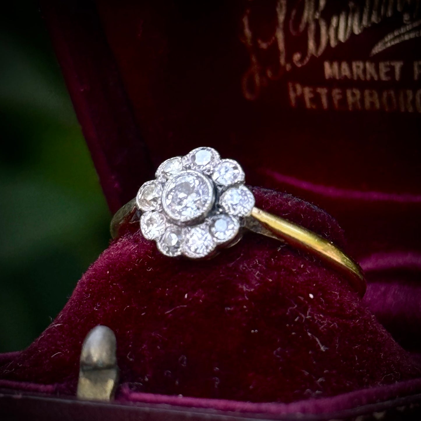 Antique Diamond Cluster Ring in 18 Carat Gold; Circa 1900