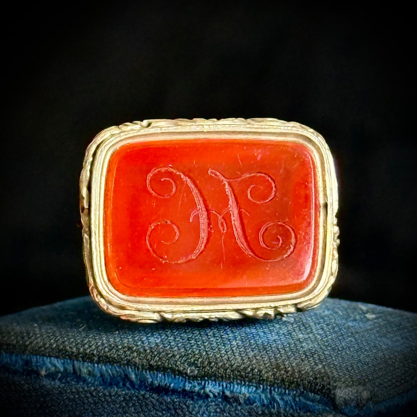 Victorian Carnelian 'H' Fob Pendant; Circa 1860