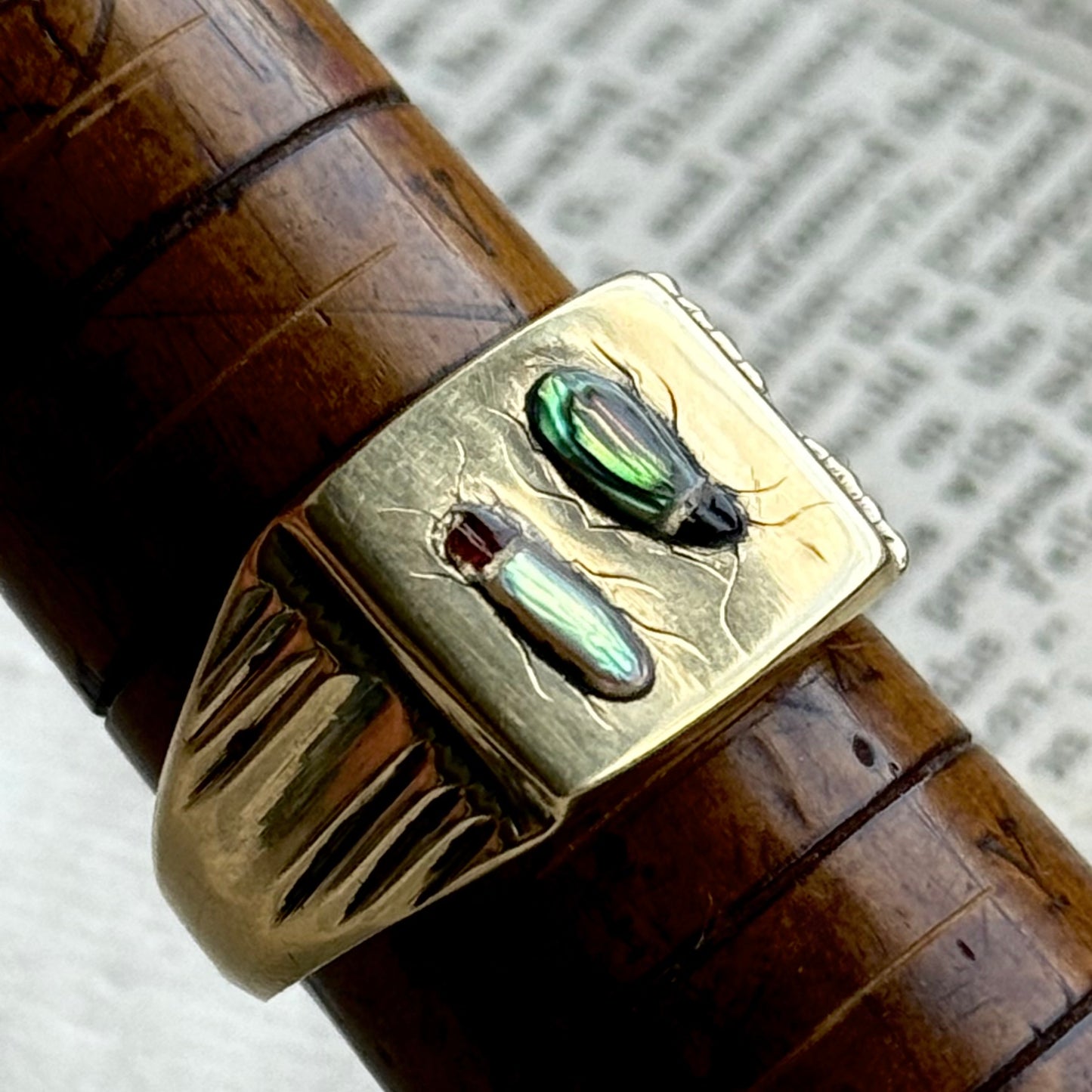 Shibayama Insect Inlay Ring