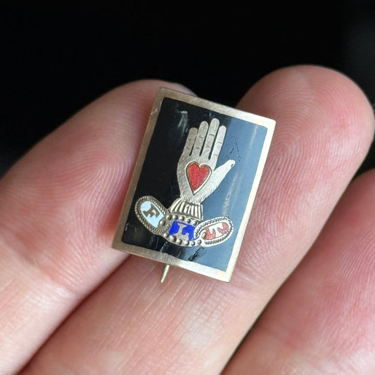 Late Georgian Enamel Odd Fellows Brooch; Circa 1840