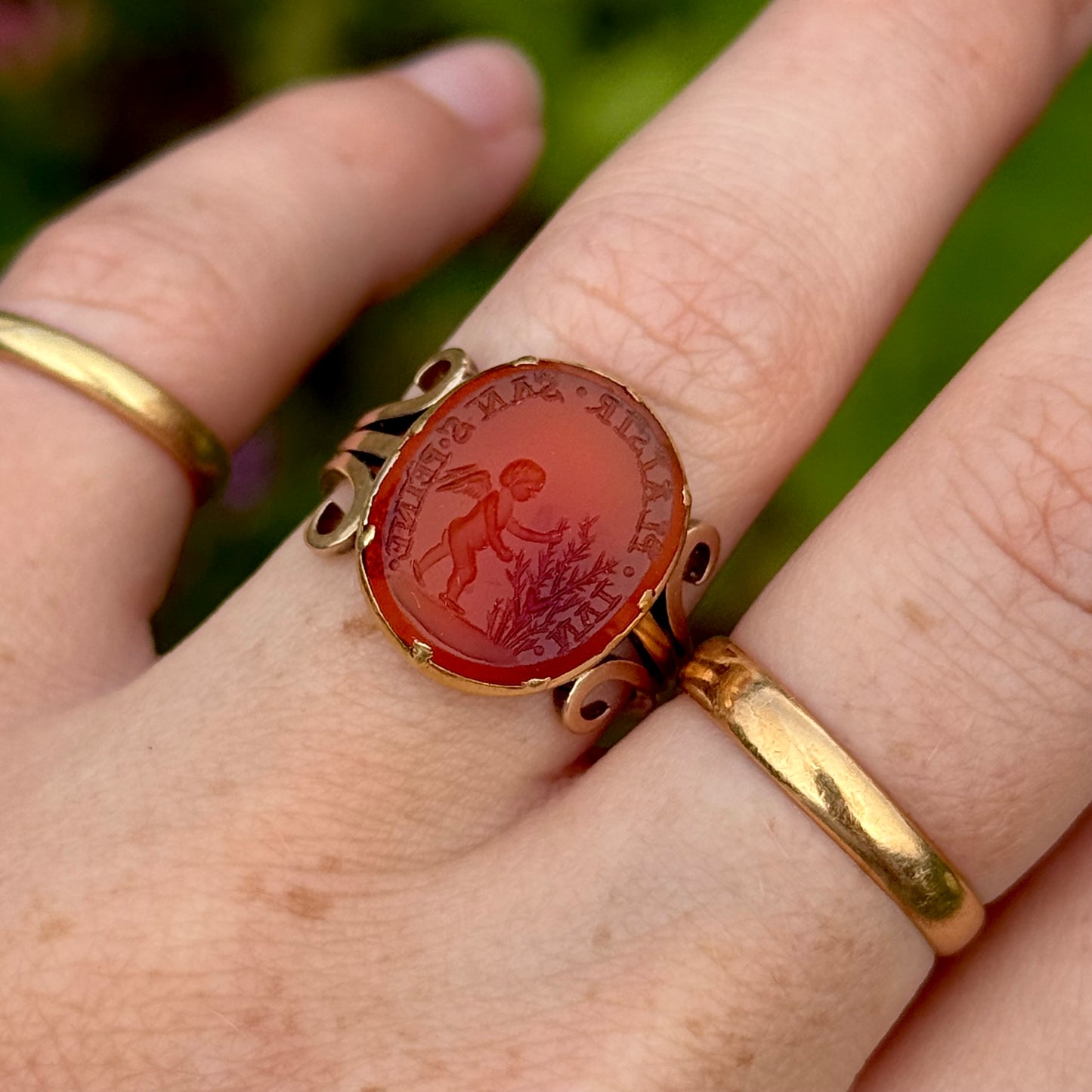 Antique Georgian Cherub Intaglio Ring