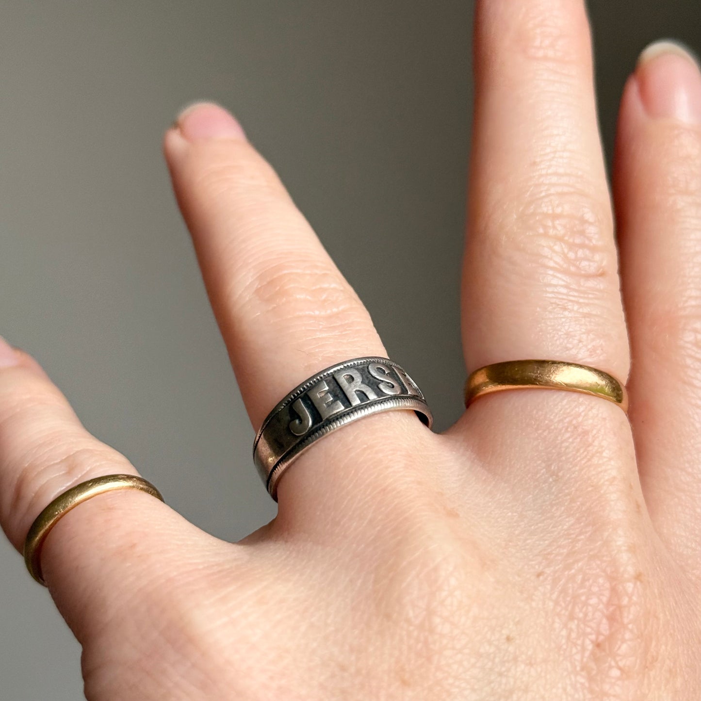 Victorian ‘JERSEY' Ring in Sterling Silver; Circa 1886