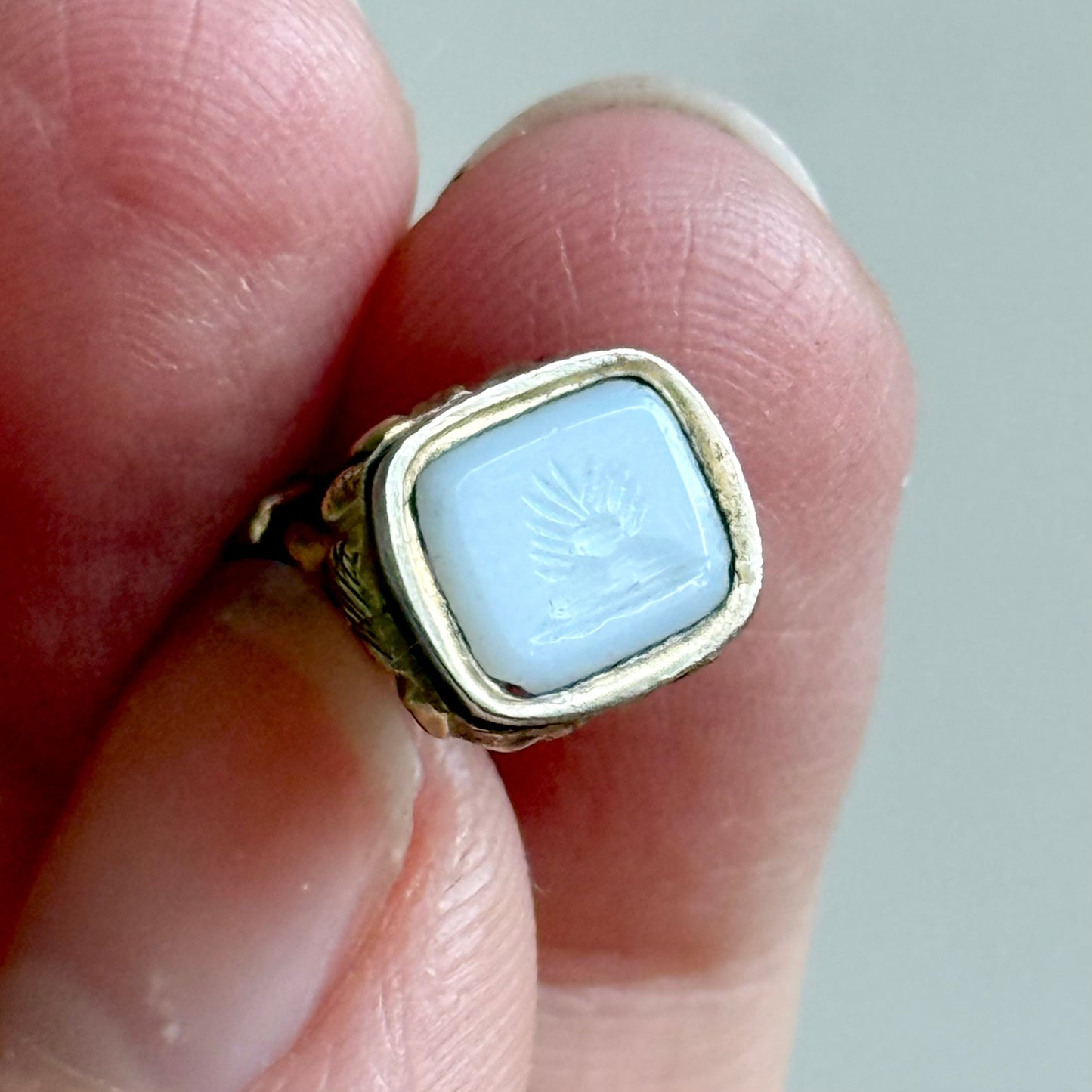 Antique Sentimental Sunrise Intaglio Fob; Circa 1850