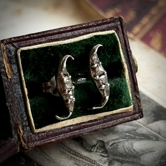 Antique Diamond Earrings in Silver