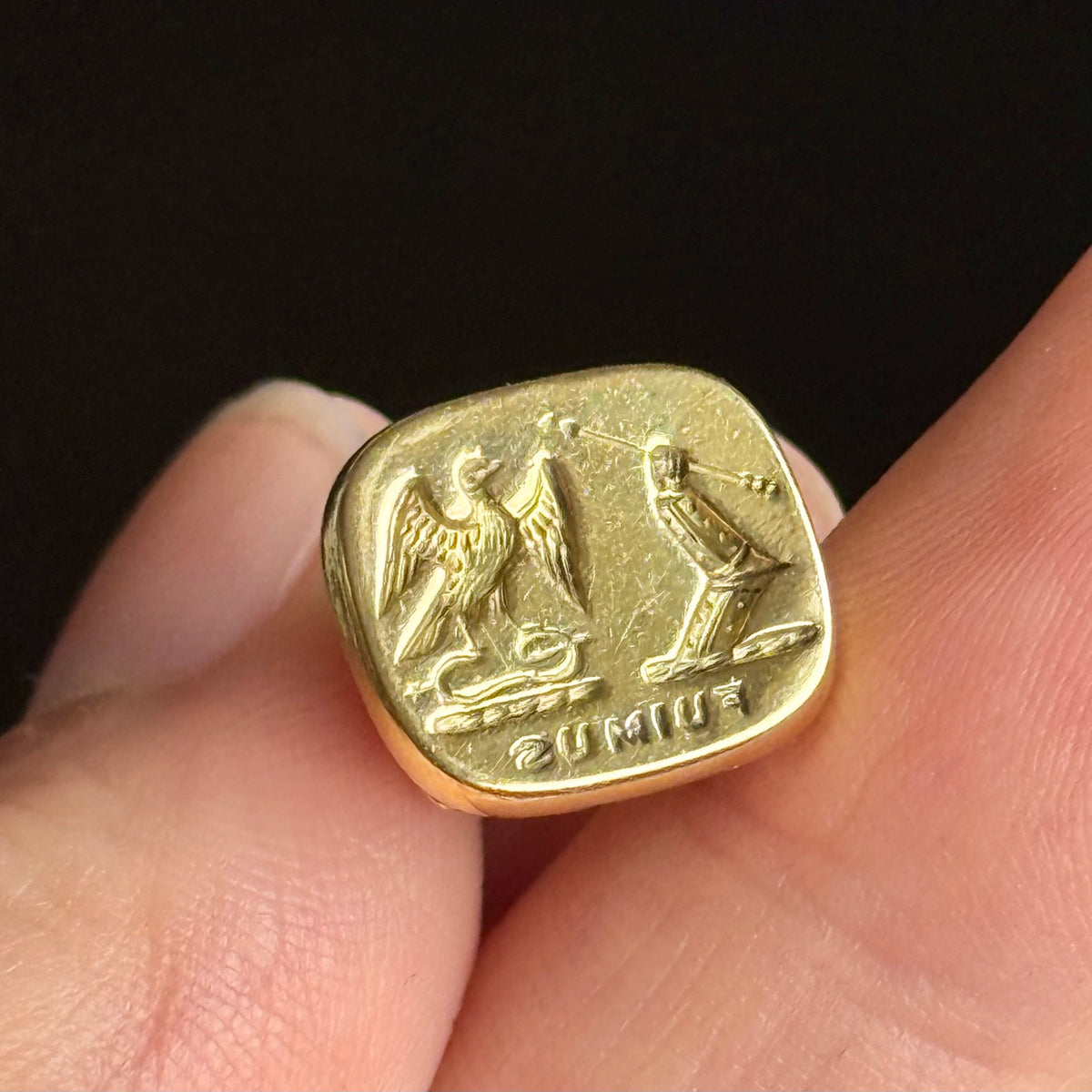 Antique 'Fuimus' Fob Pendant in 9 Carat Gold; Circa 1820