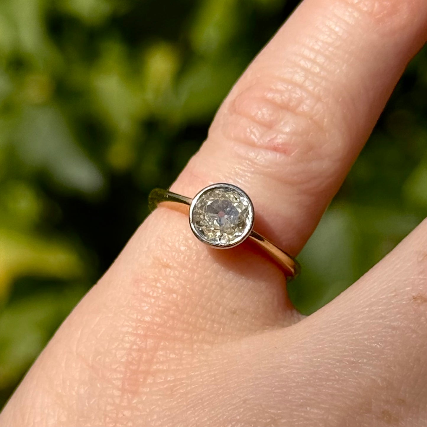 Old Cut Diamond Solitaire Ring in 18 Carat Gold