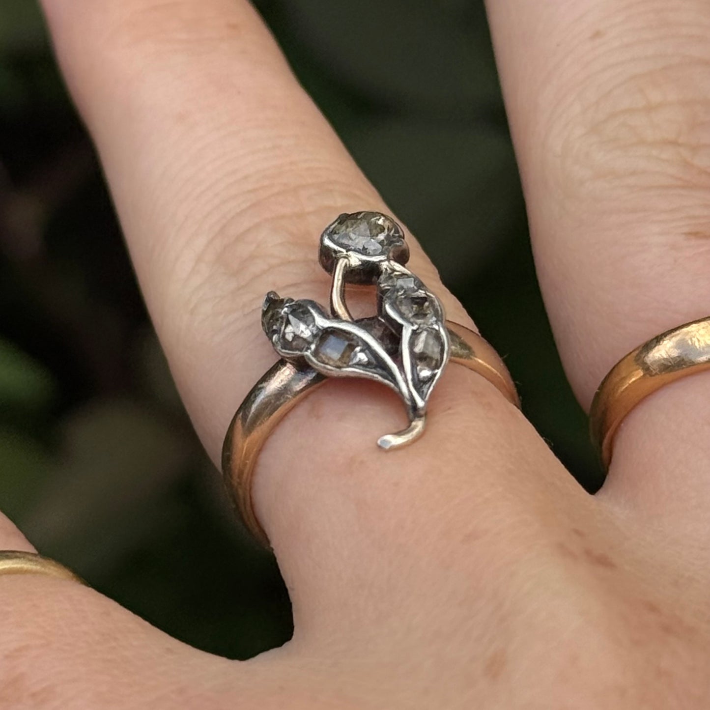 Unique Georgian Diamond Tulip Ring in 18 Carat Gold