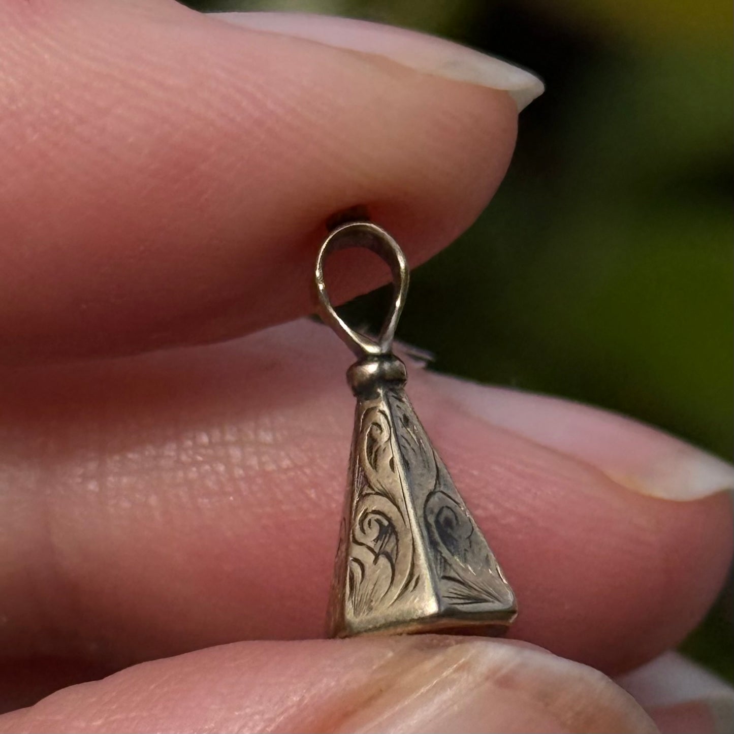 Antique Tiny Intaglio Fob Pendant in 9 Carat Gold; Circa 1880