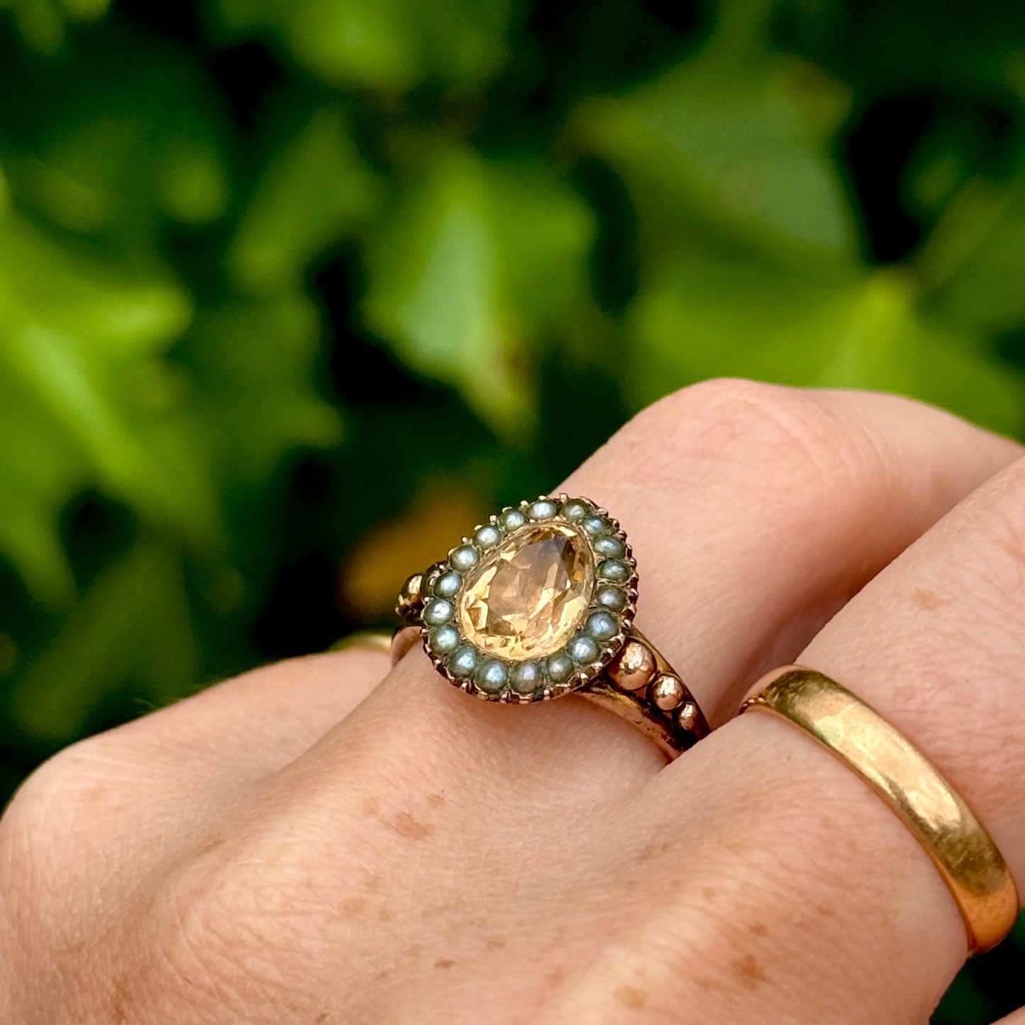 Antique Georgian Foil Back Paste Halo Ring