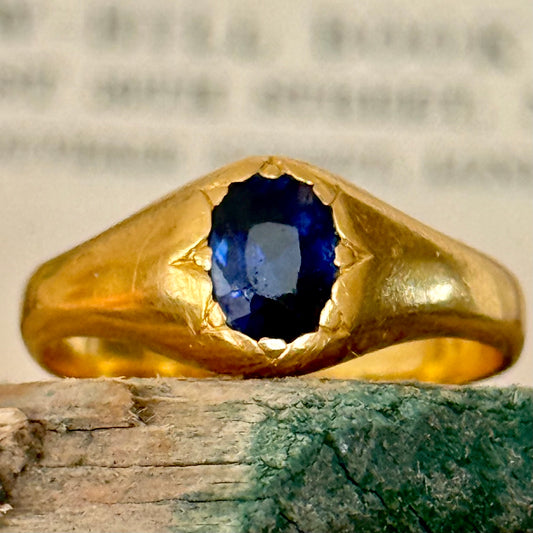 Victorian Sapphire Ring in 22 Carat Gold ; Circa 1880