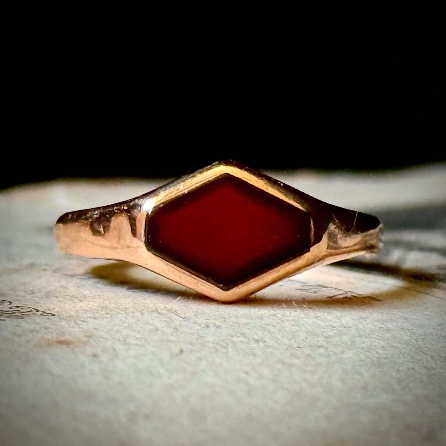 Antique Carnelian Signet Ring in 9 Carat Rose Gold