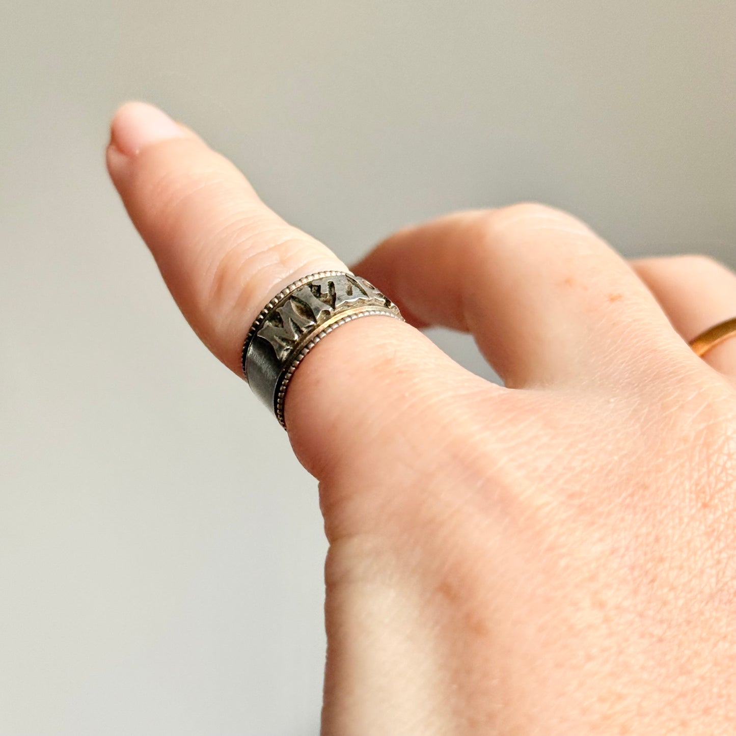 Victorian Sterling Silver 'Mizpah' Ring; Circa 1892