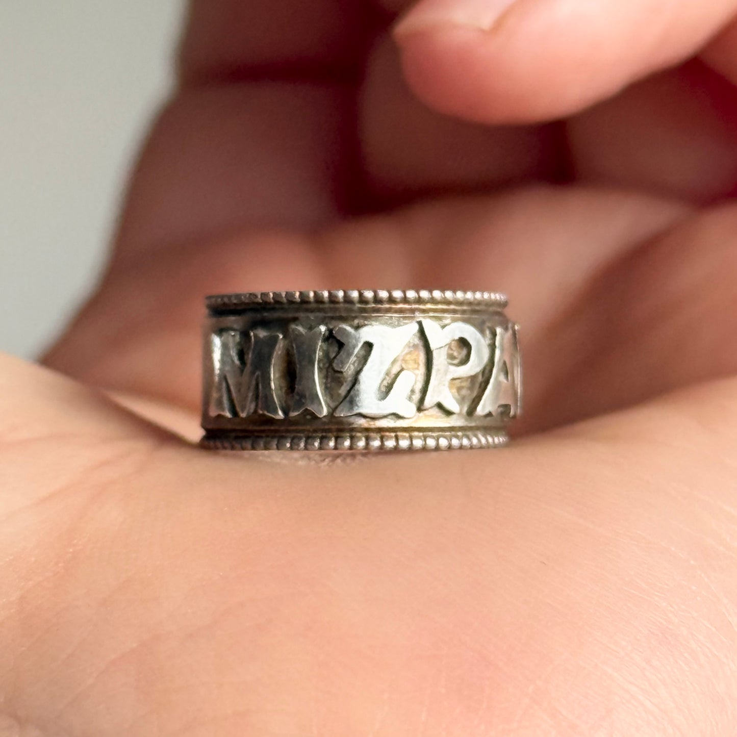 Victorian Sterling Silver 'Mizpah' Ring; Circa 1892