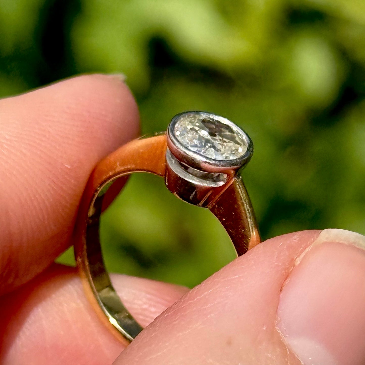 Old Cut Diamond Solitaire Ring in 18 Carat Gold