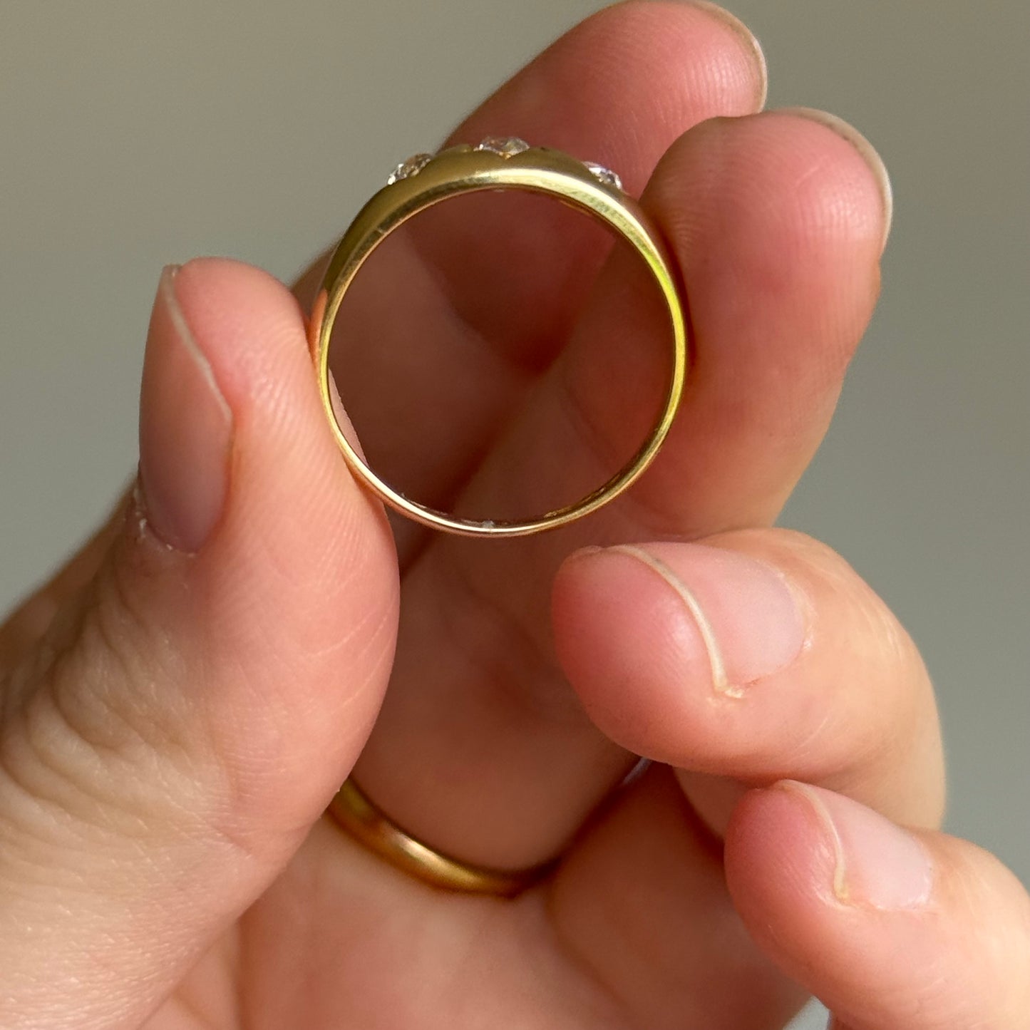 Antique Diamond Trilogy Ring in 18 Carat Gold