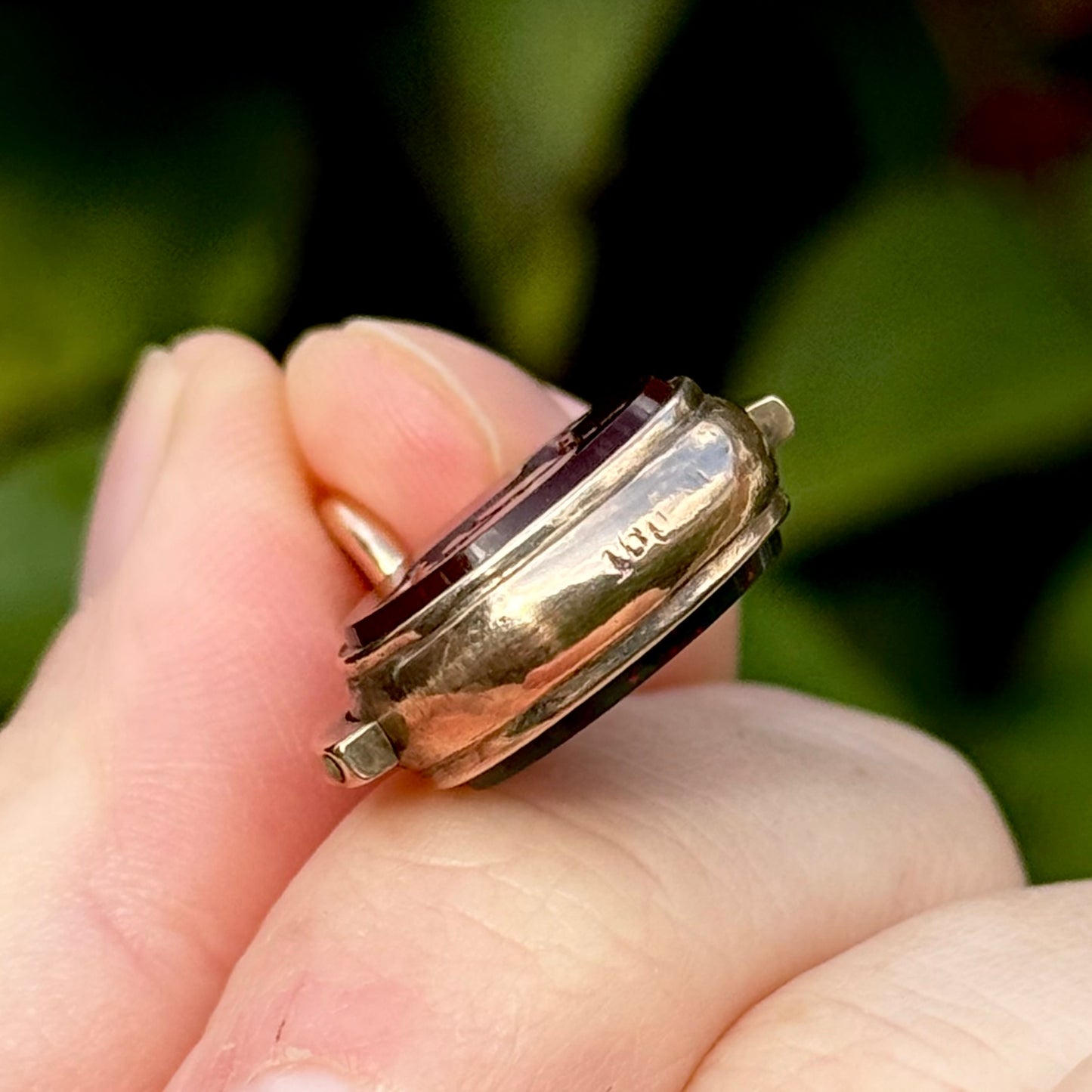 Antique Swivel Intaglio Dog  Pendant in 10 Carat Gold; Circa 1900