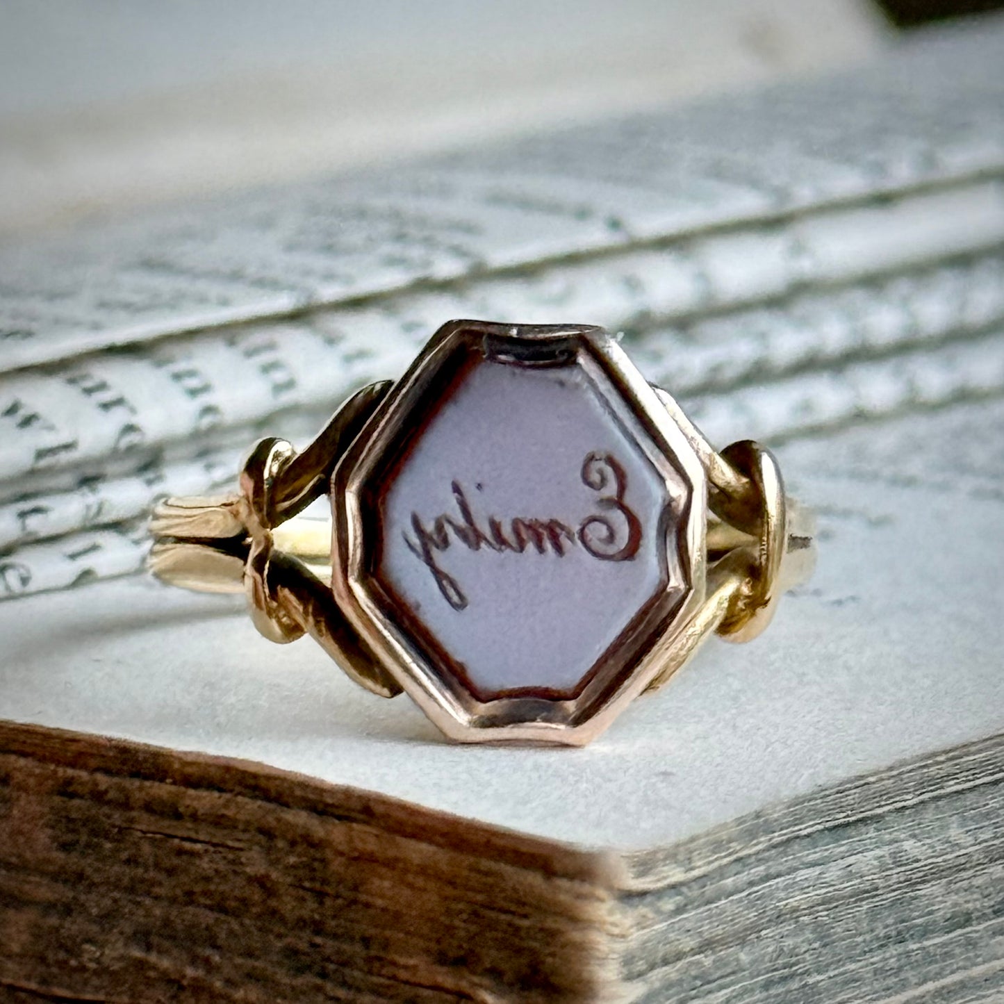 Antique Sardonyx 'Emily' Signet Ring in 18 Carat Gold