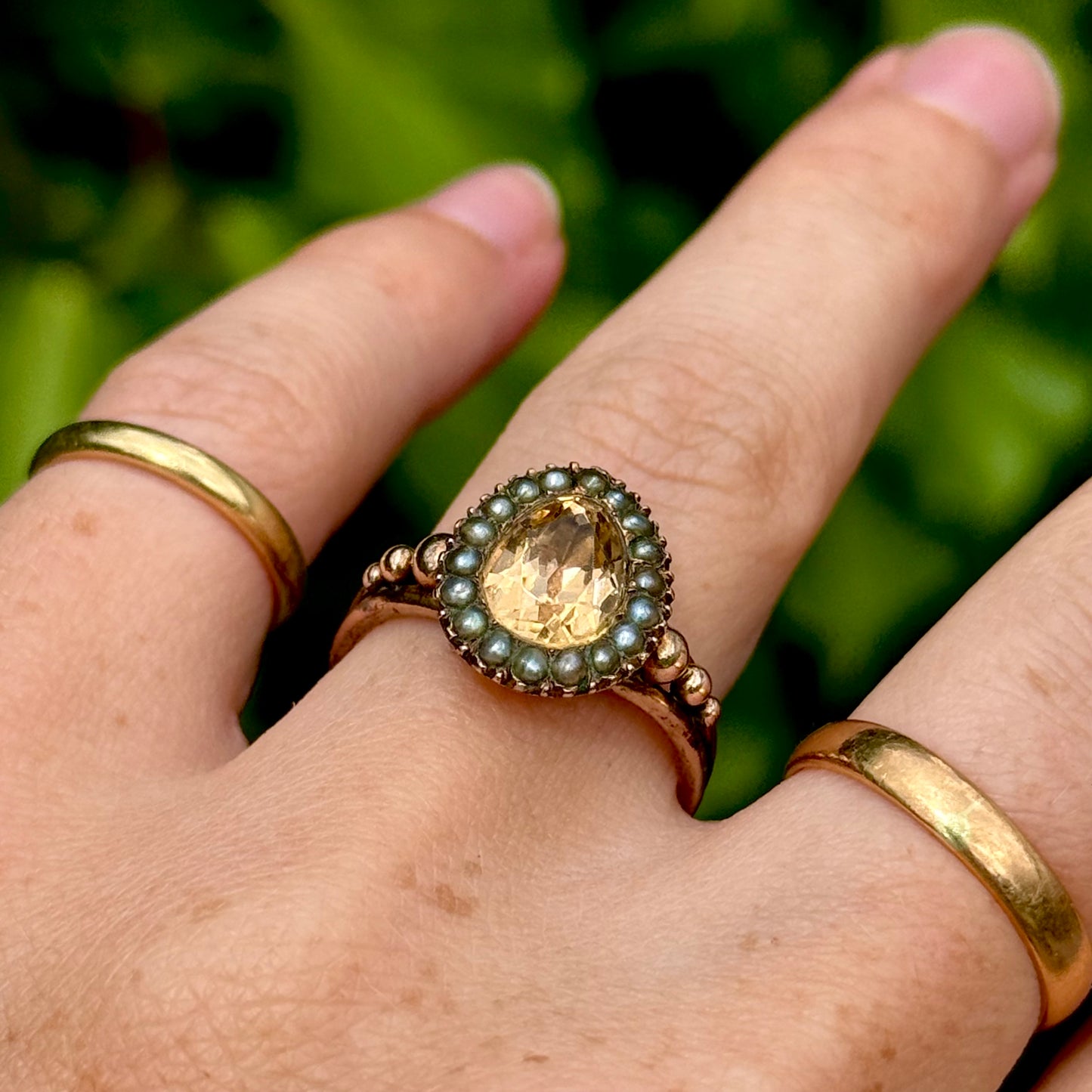 Antique Georgian Foil Back Paste Halo Ring
