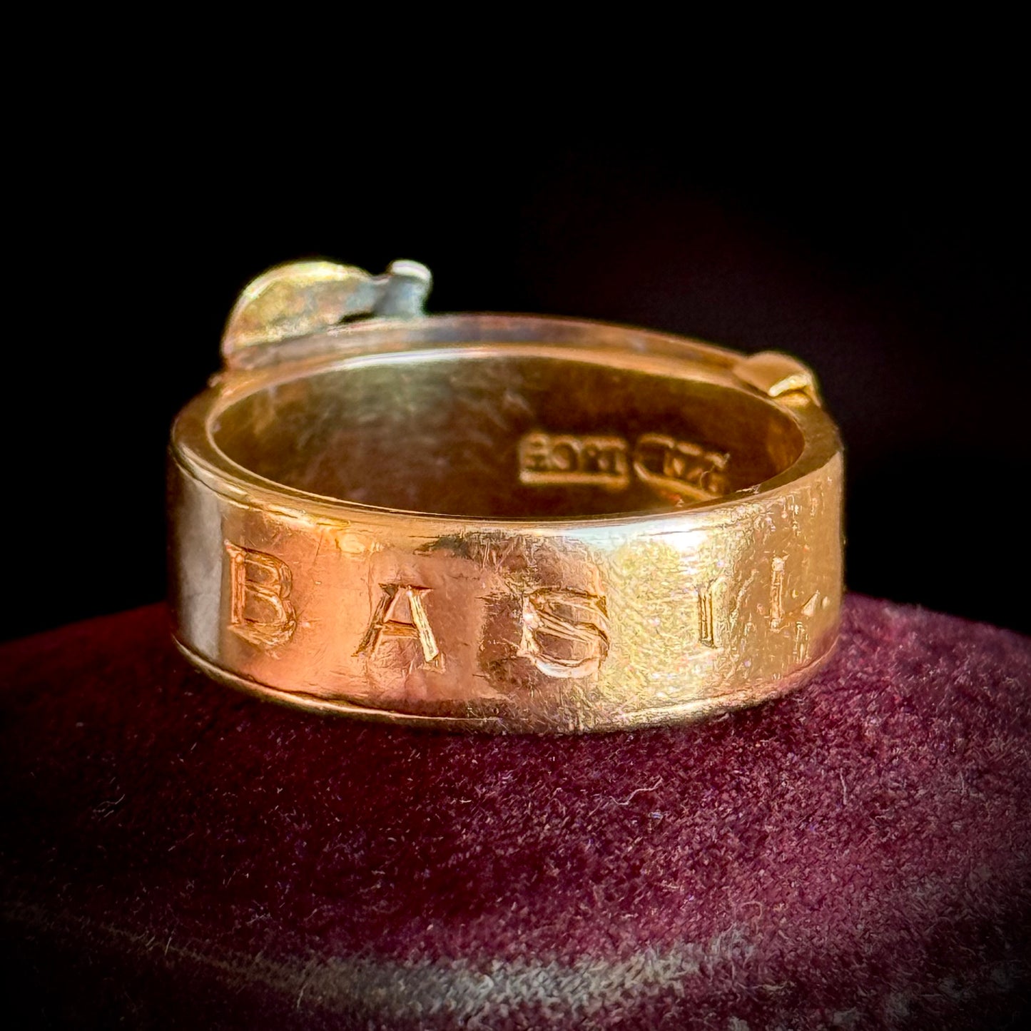Victorian Mourning Locket Ring in 18 Carat Gold; Circa 1880