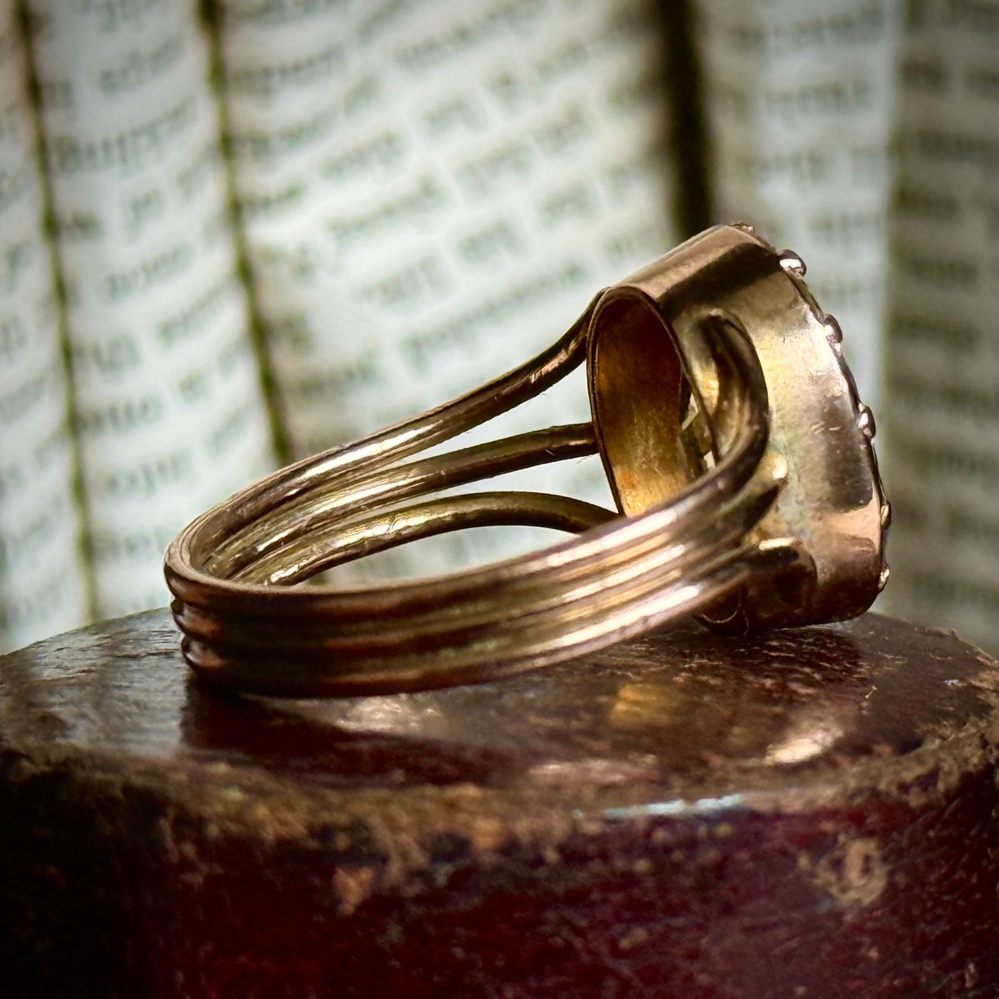 Victorian Oval Citrine Ring in 9 Carat Gold; Circa 1850