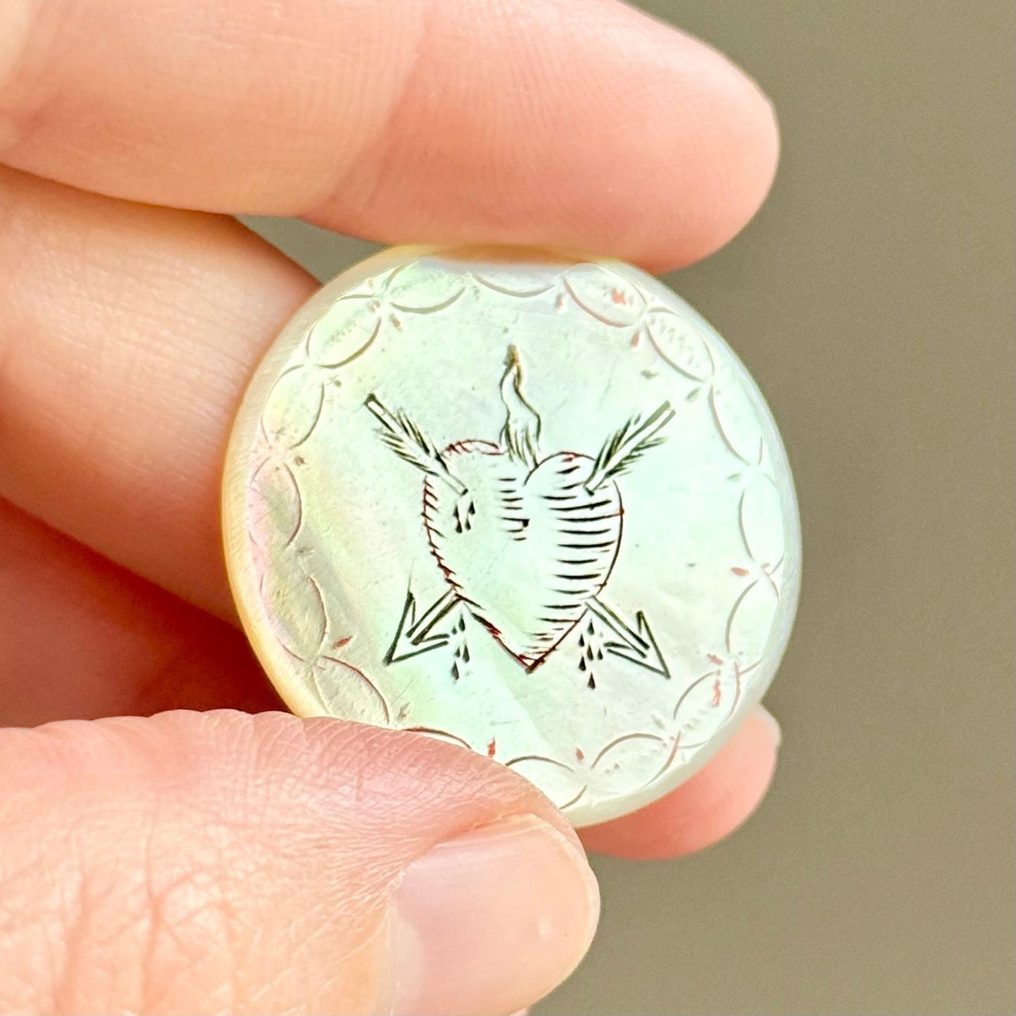 Georgian Mother of Pearl Love Token; Circa 1780
