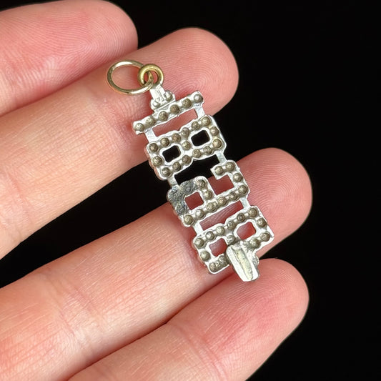 Antique Victorian 1898 Silver & Gold Pendant