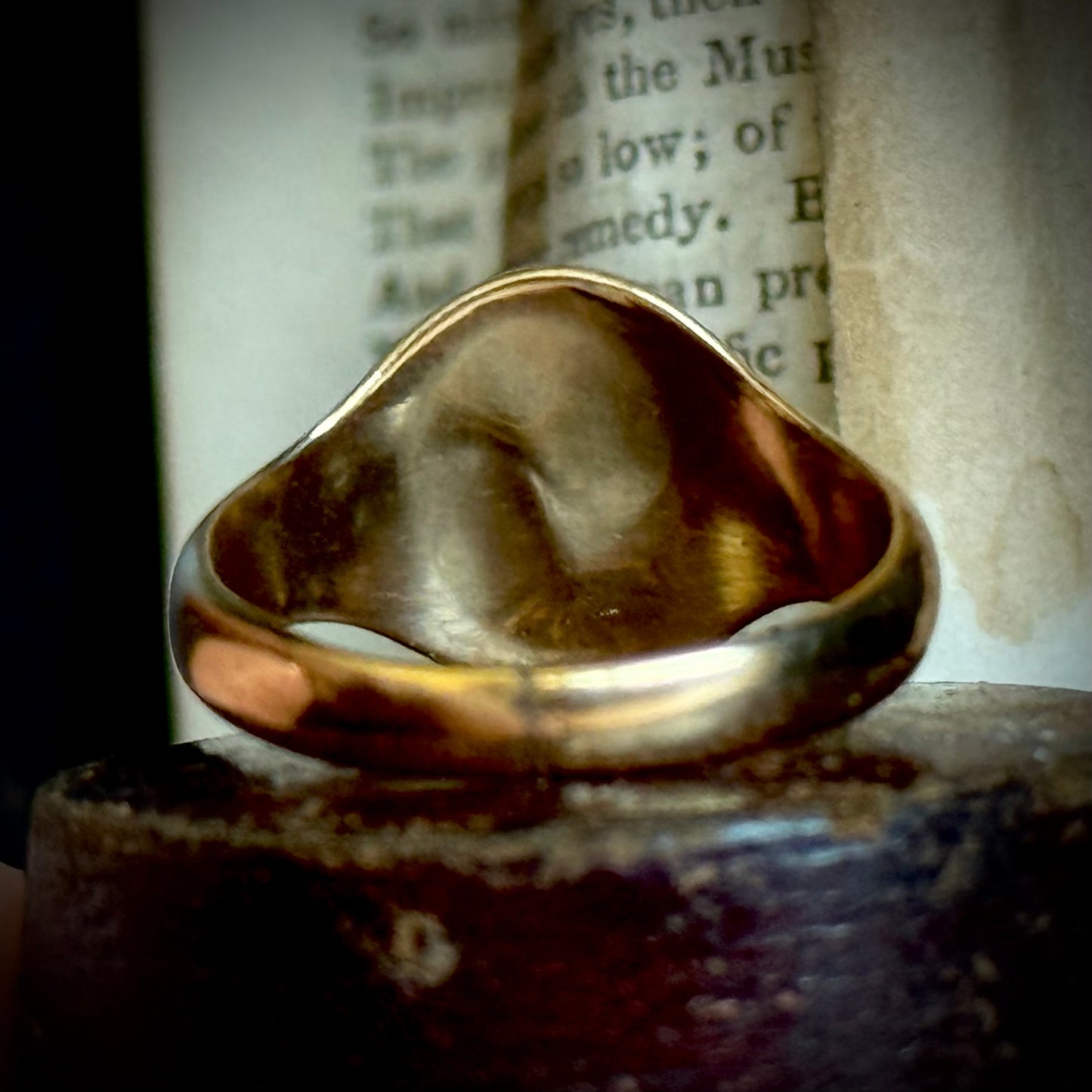 Antique Bloodstone Signet Ring in 9 Carat Gold