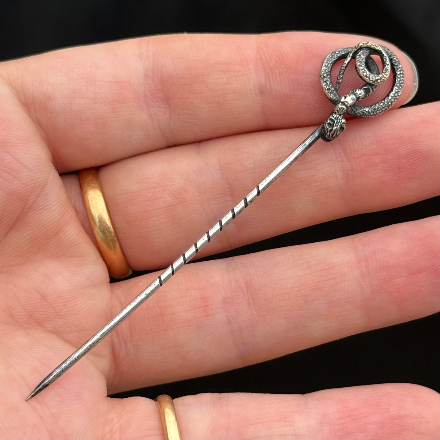 Antique Victorian Silver Tie Pin; Circa 1860