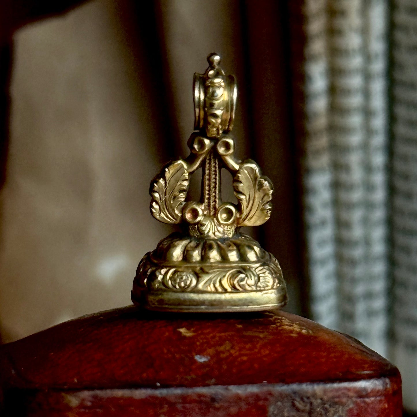 Victorian 'Love' & Rose Intaglio Fob Pendant; Circa 1860