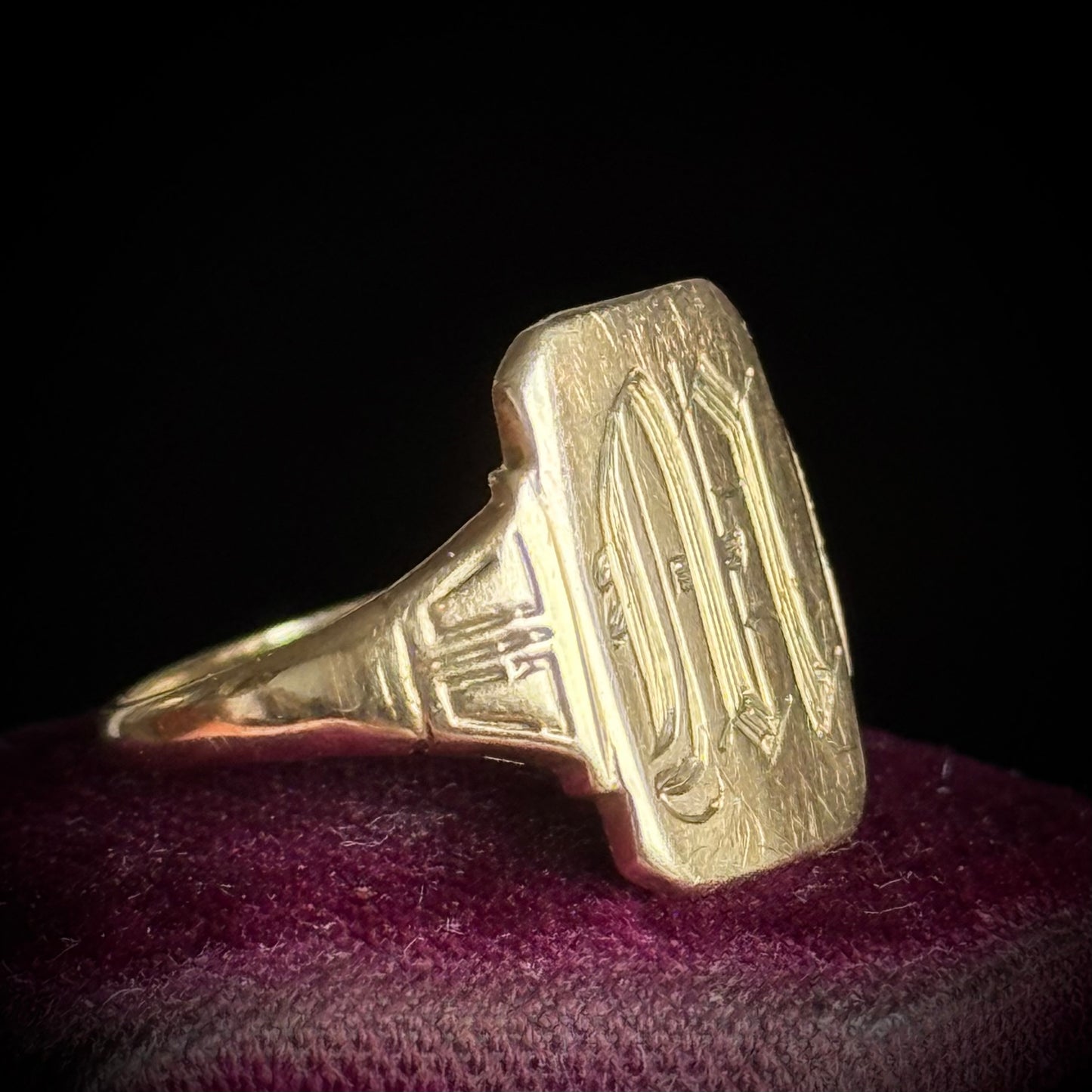 Vintage South African Signet Ring in 9 Carat Gold; Circa 1960