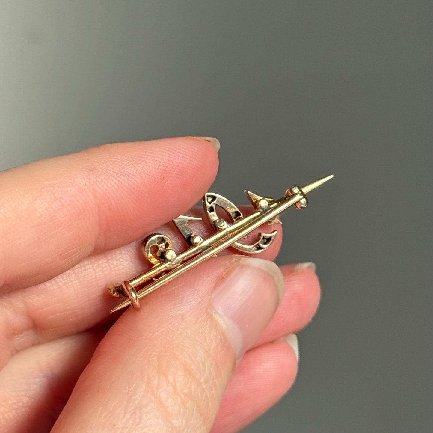 Antique Diamond Brooch in 18 Carat Gold with Box; Circa 1912