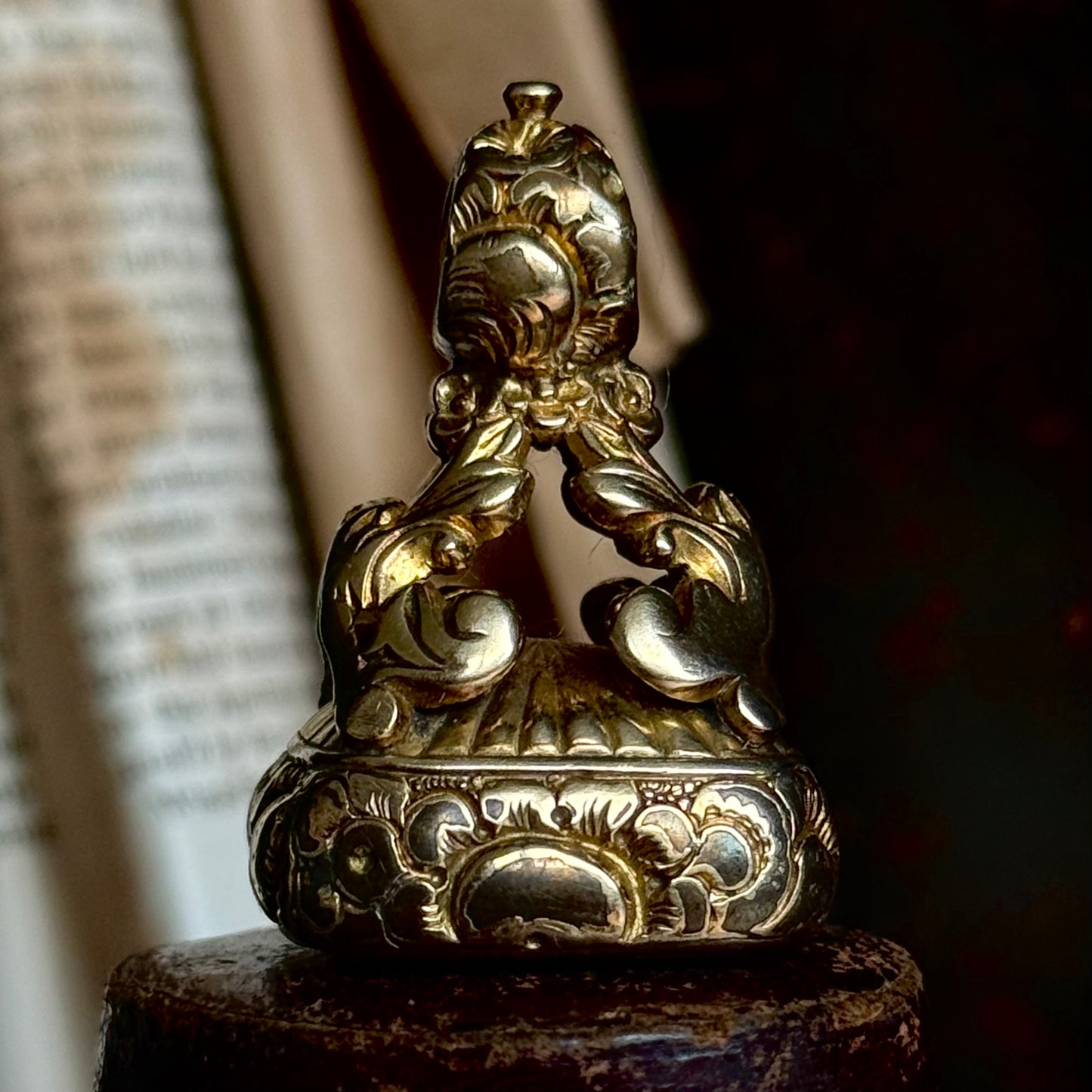 Victorian "I hope for better things" Intaglio Lion Fob Pendant