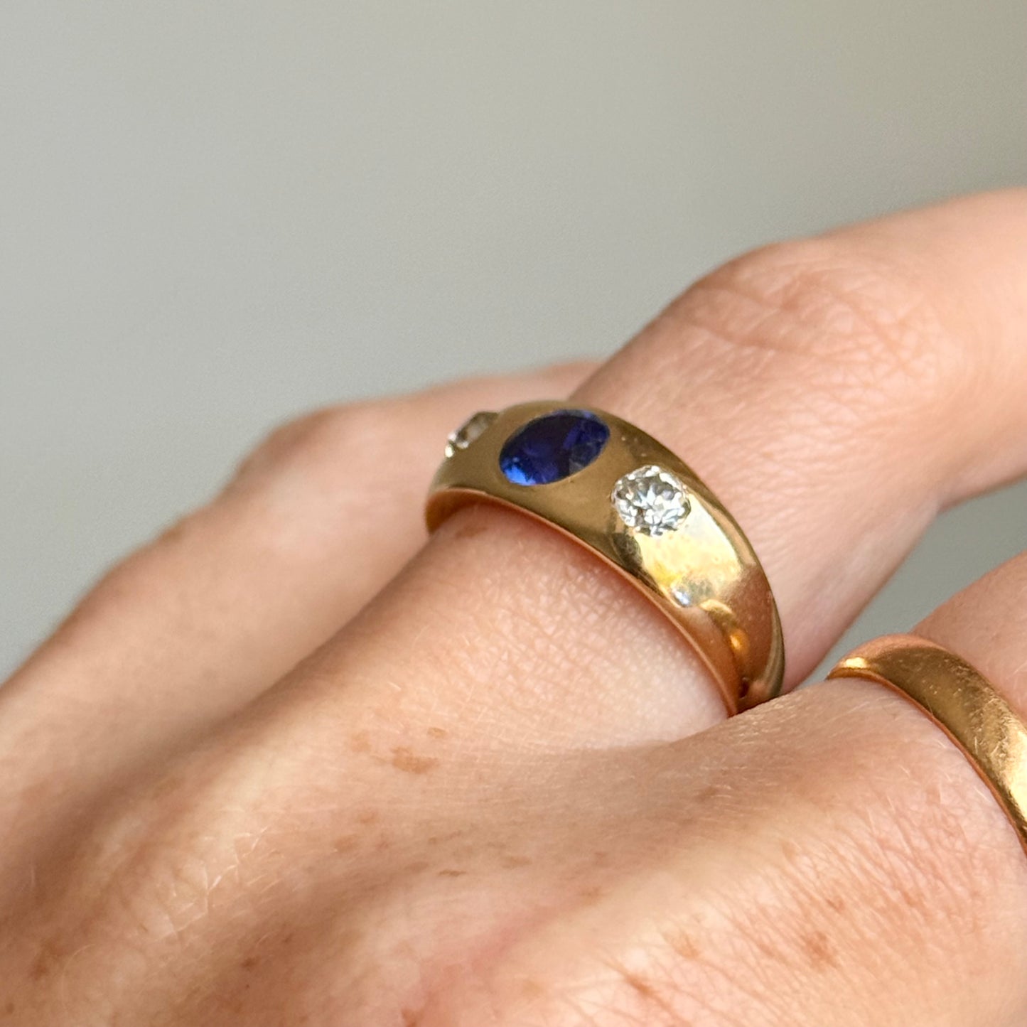 Antique Victorian Sapphire & Diamond Trilogy Ring