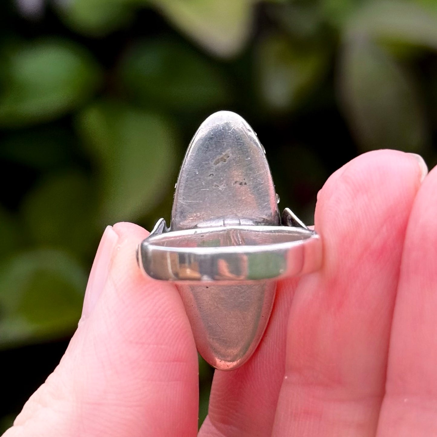 Vintage Shibayama Ring in Sterling Silver