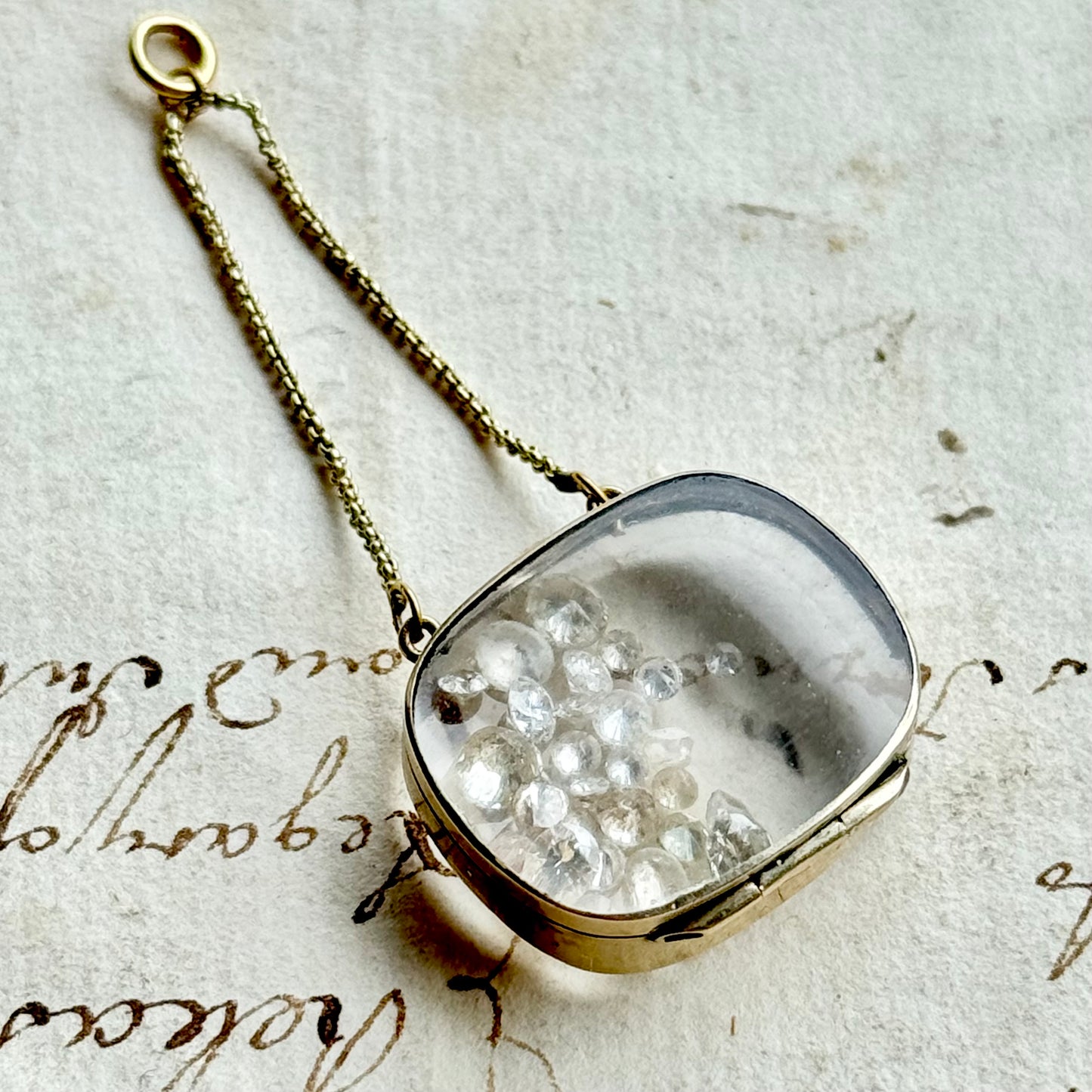 Late Georgian Gold Double Glazed Locket Pendant; Circa 1830