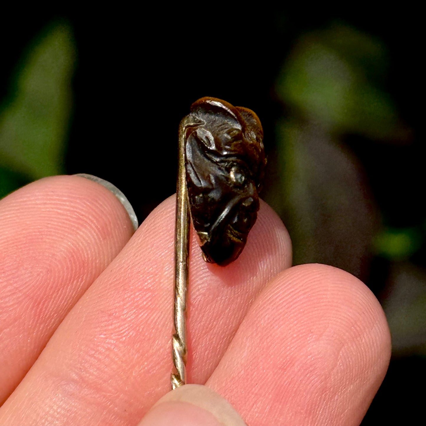 Antique Diamond Devil's Head Stick Pin
