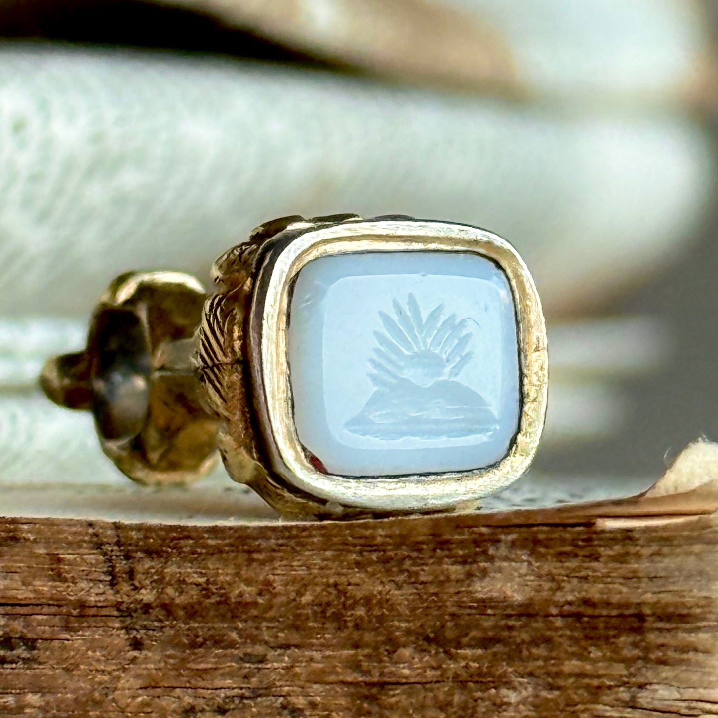 Antique Sentimental Sunrise Intaglio Fob; Circa 1850