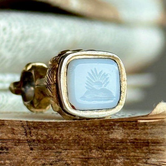 Antique Sentimental Sunrise Intaglio Fob; Circa 1850