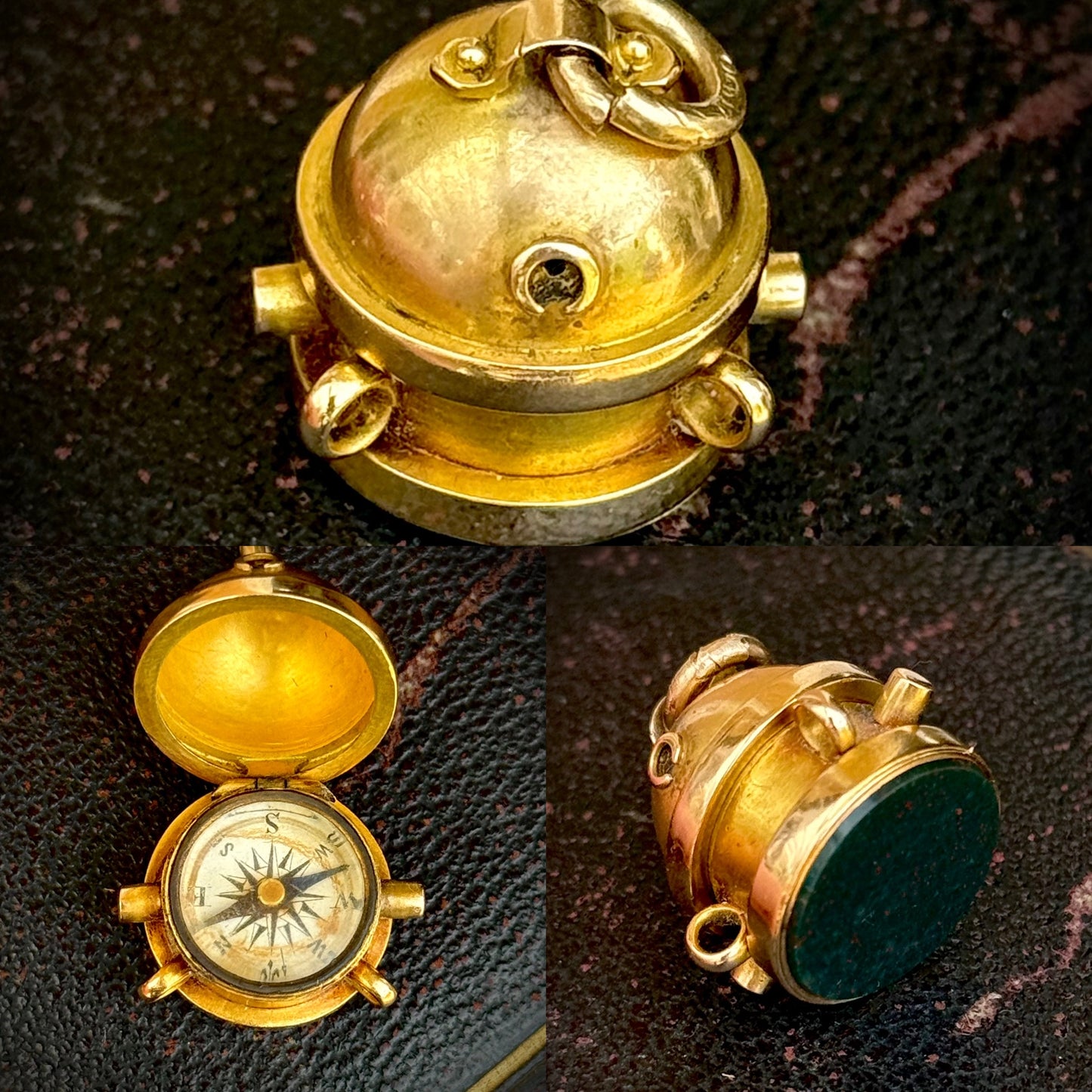 Antique Victorian Ships Capstan Compass Fob