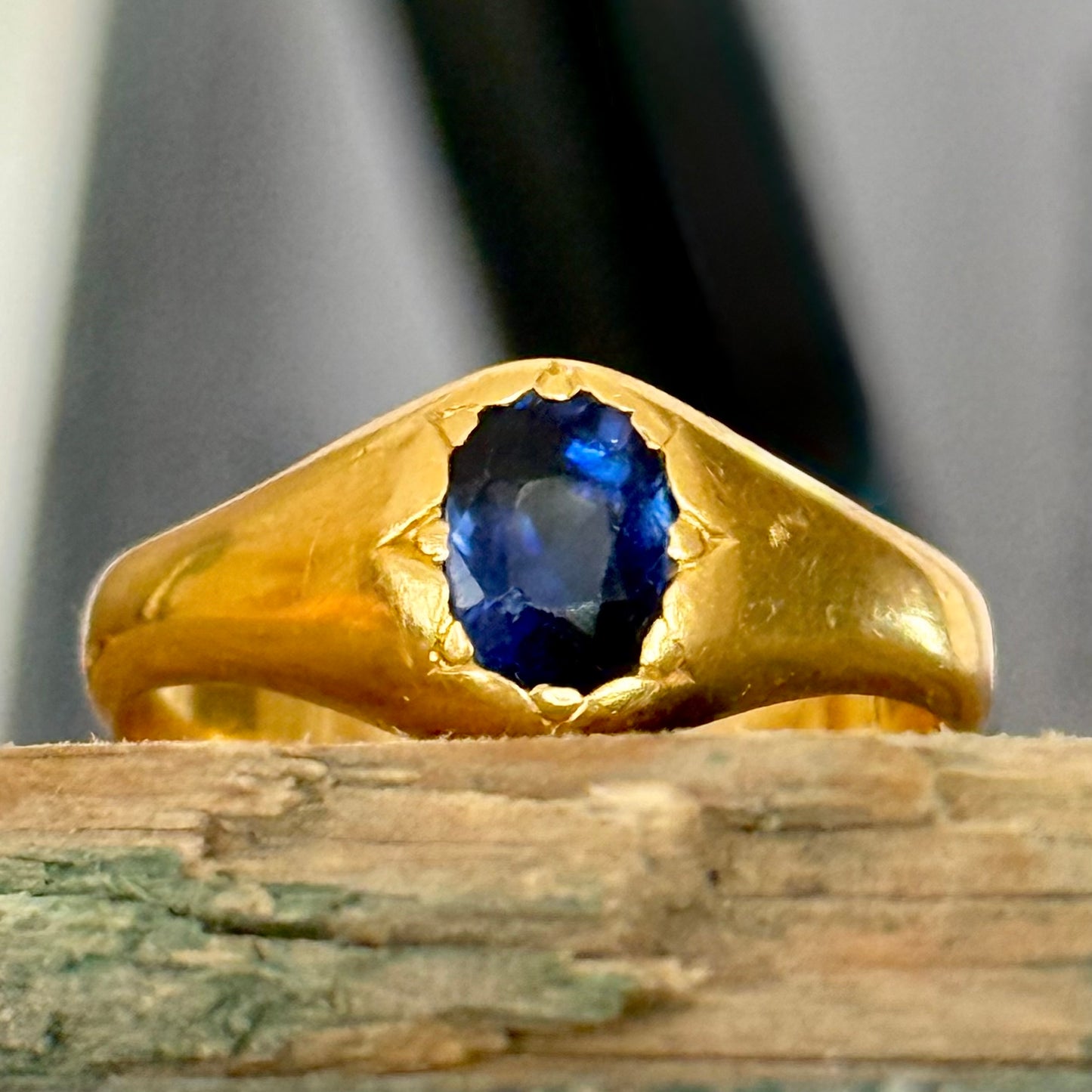 Victorian Sapphire Ring in 22 Carat Gold ; Circa 1880