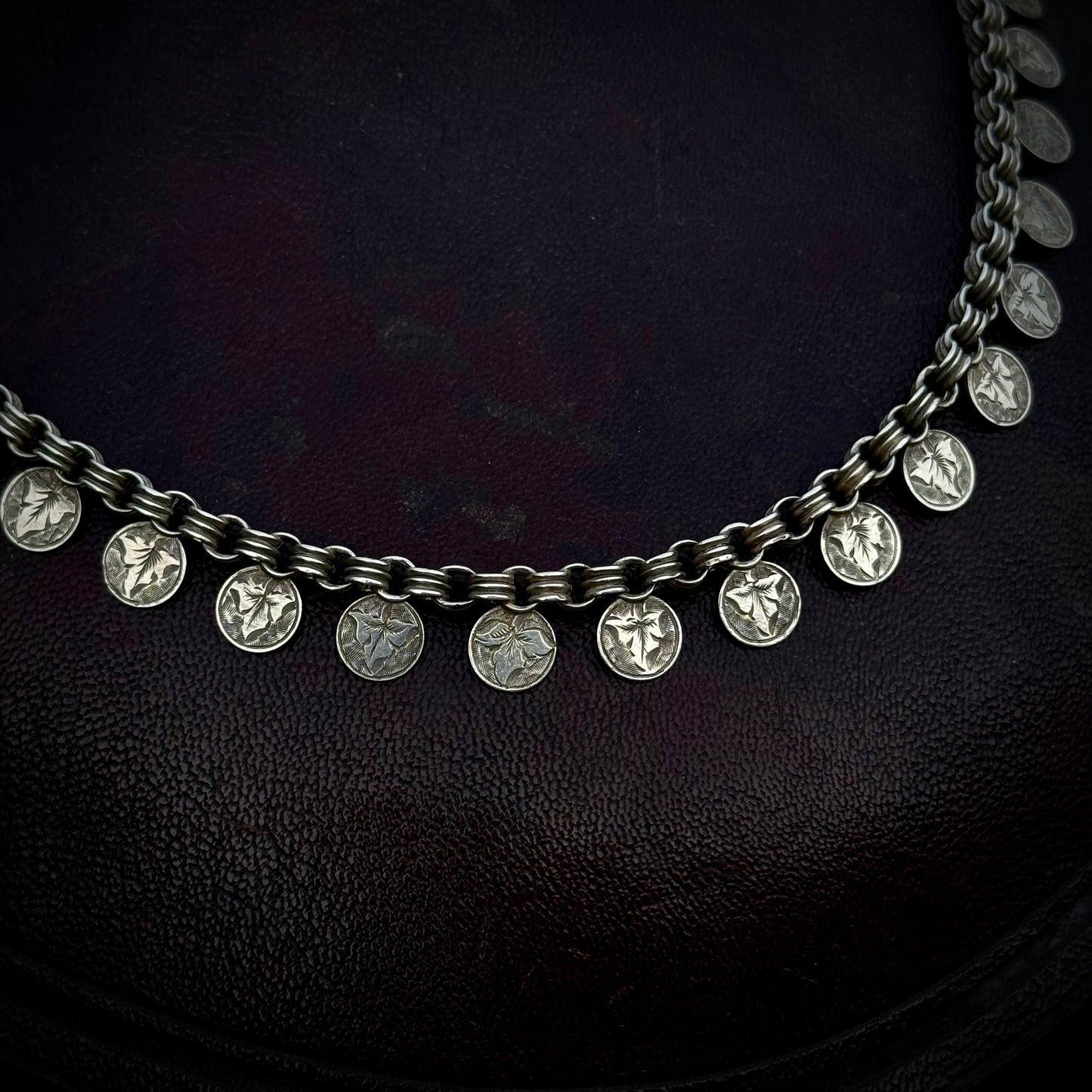 Late Victorian Ivy Collar Necklace; Circa 1880