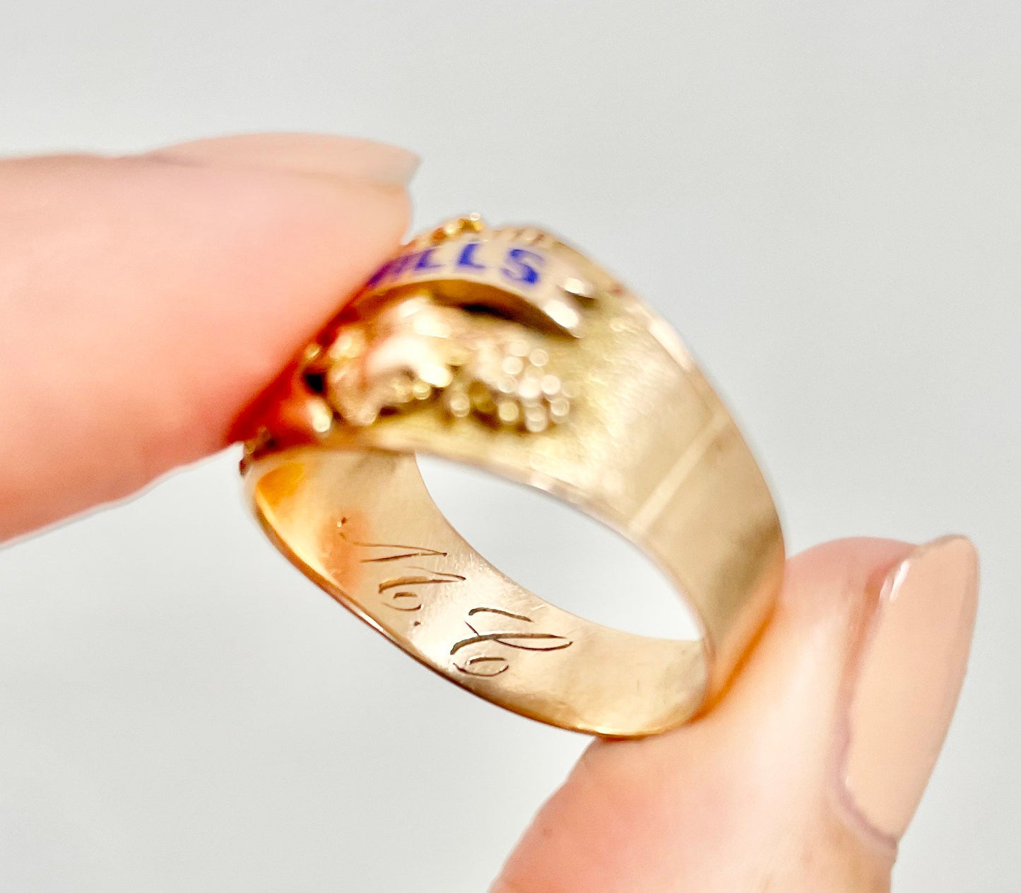 Antique Enamel Black Hills Ring in 14 Carat Gold; Circa 1899