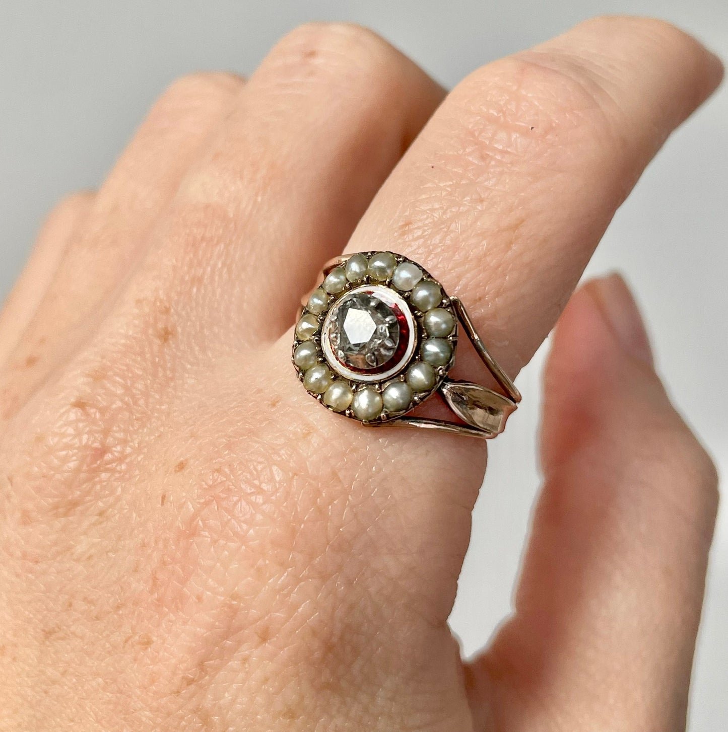 Georgian Diamond & Pearl Cluster Ring, Circa 1830