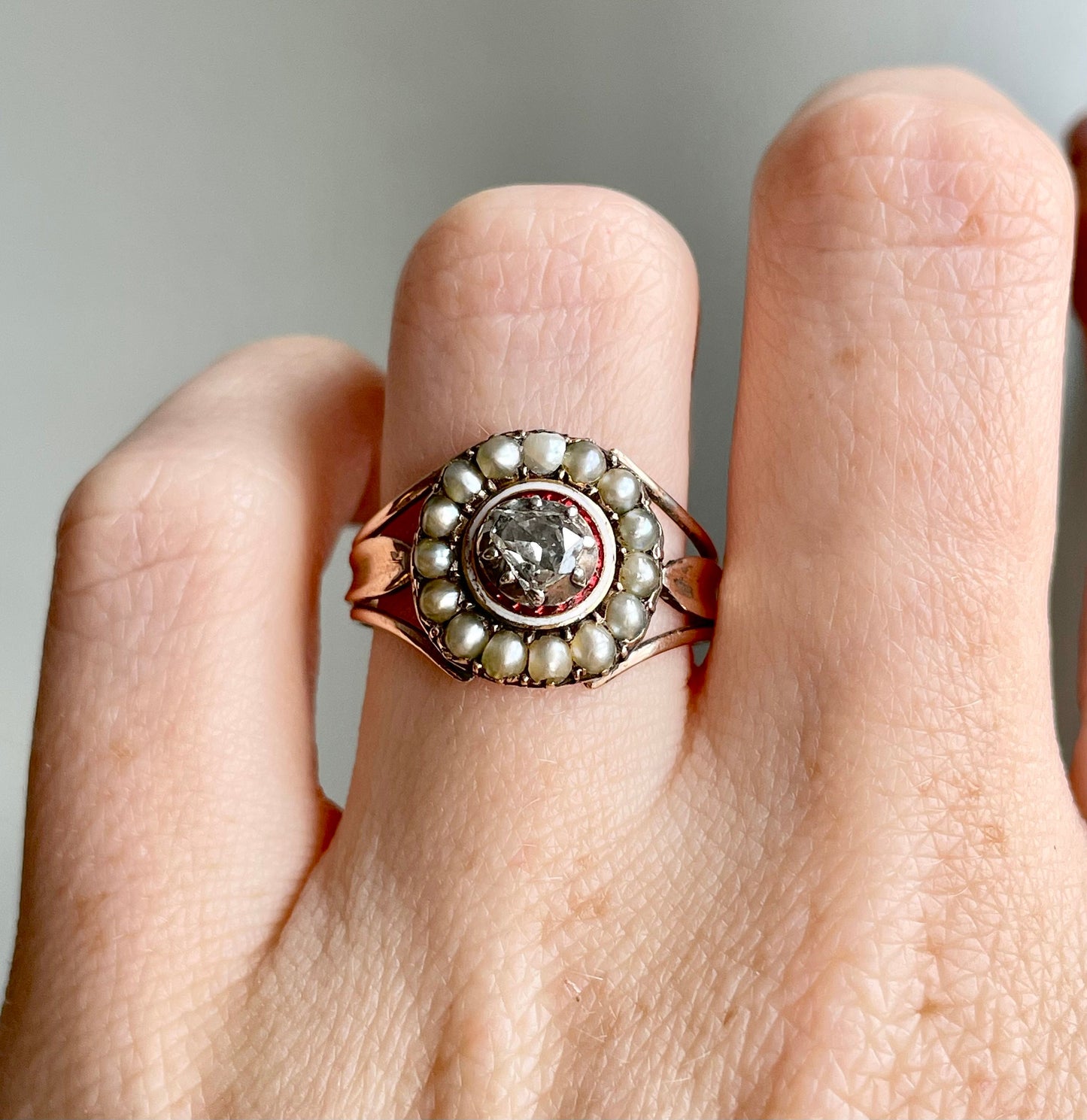 Georgian Diamond & Pearl Cluster Ring, Circa 1830