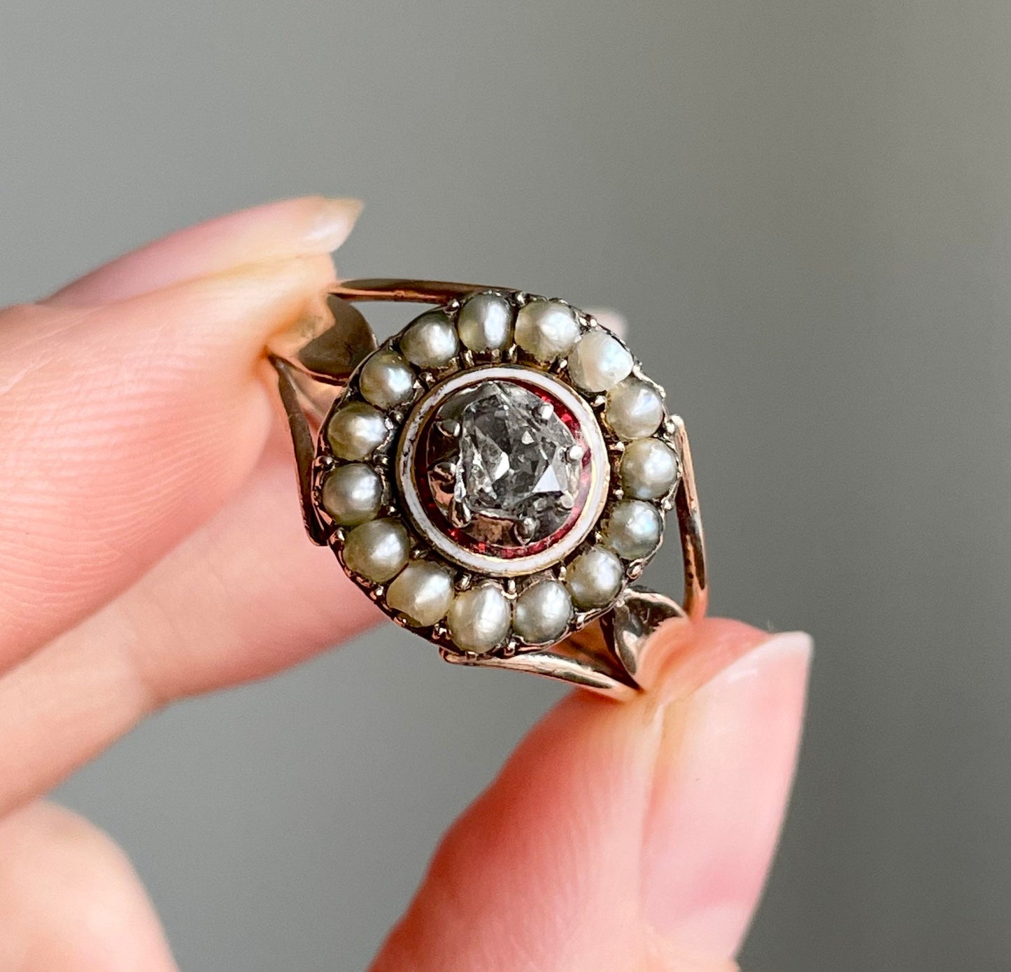Georgian Diamond & Pearl Cluster Ring, Circa 1830