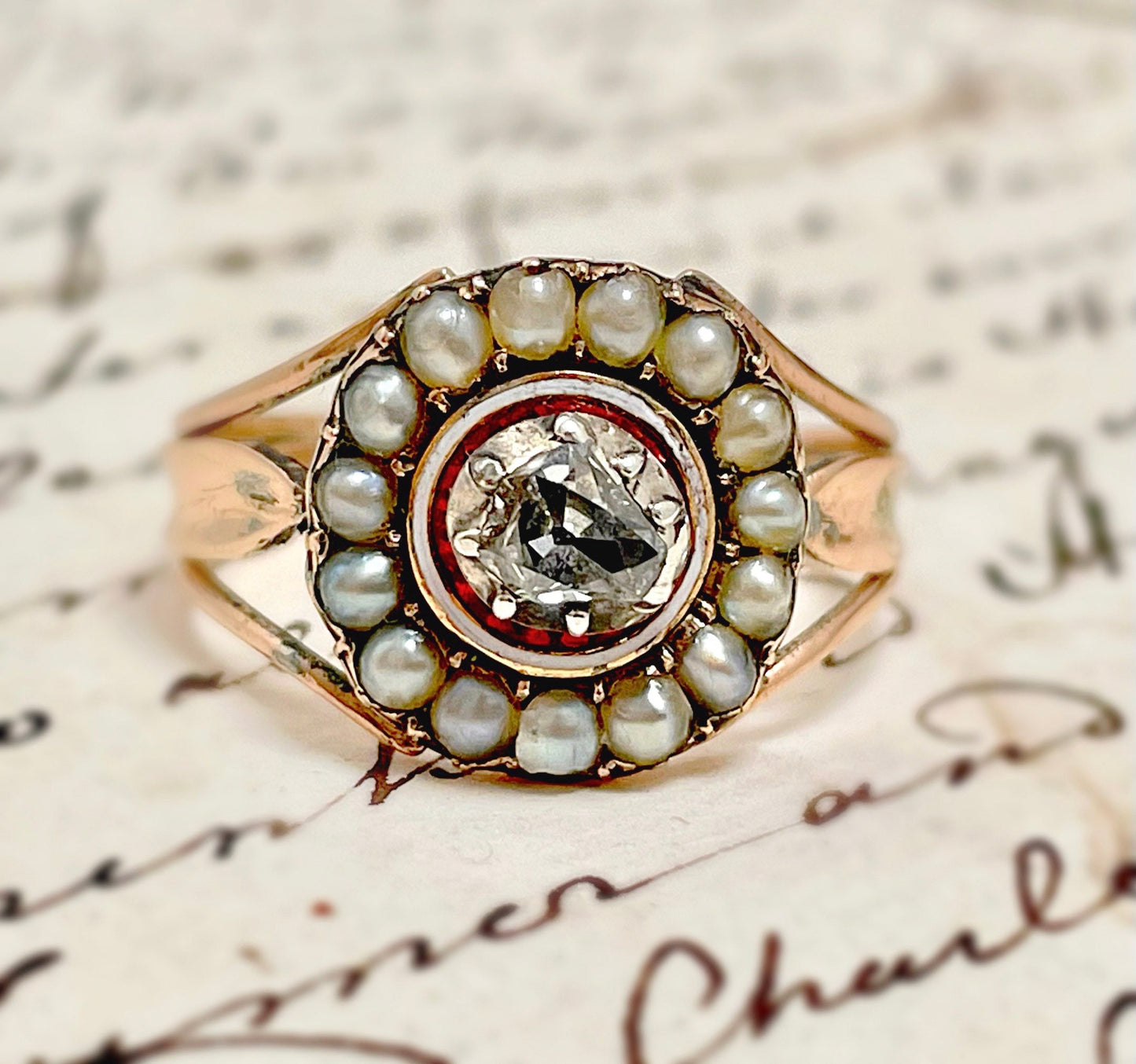 Georgian Diamond & Pearl Cluster Ring, Circa 1830