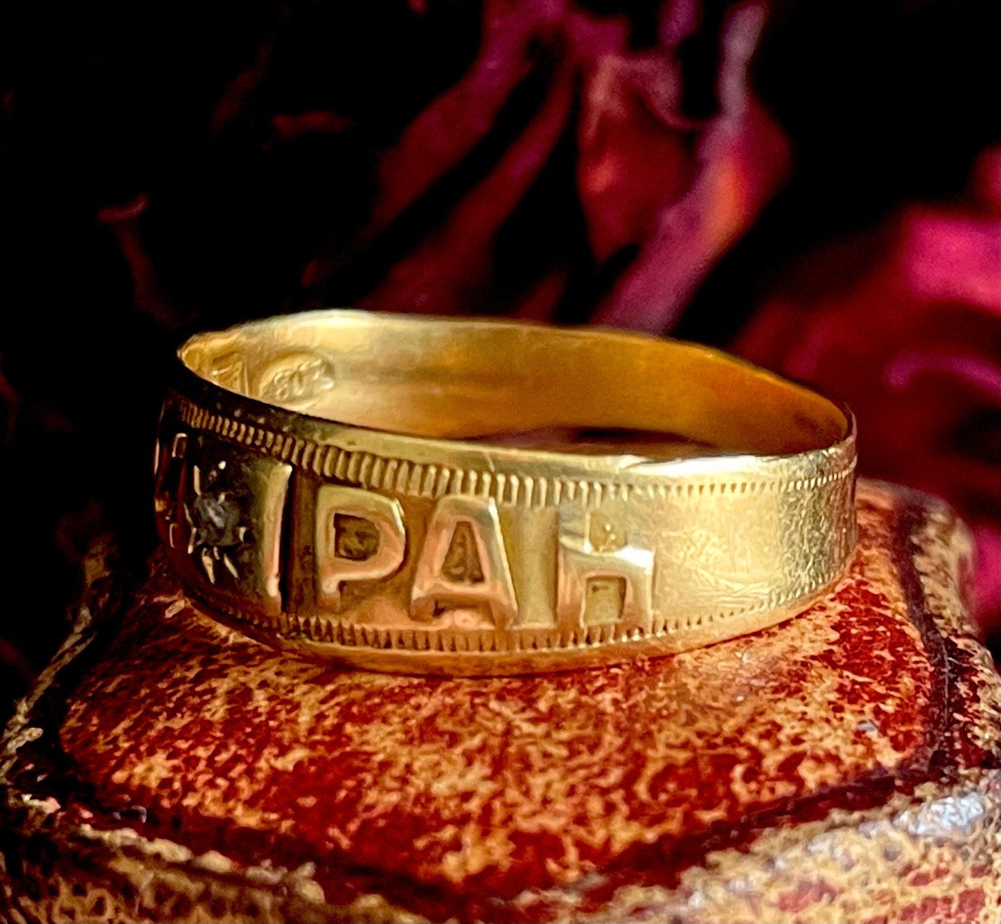 Edwardian Diamond Set Mizpah Ring Created In 18 Carat Gold; Circa 1901