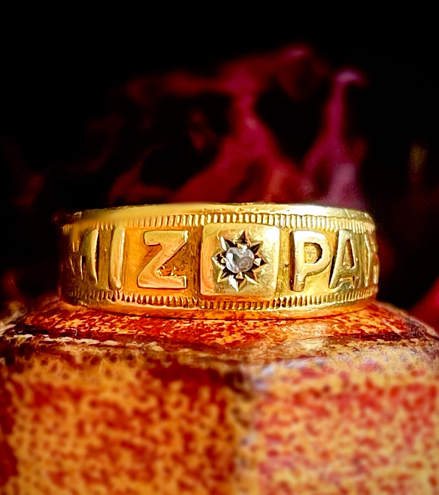 Edwardian Diamond Set Mizpah Ring Created In 18 Carat Gold; Circa 1901