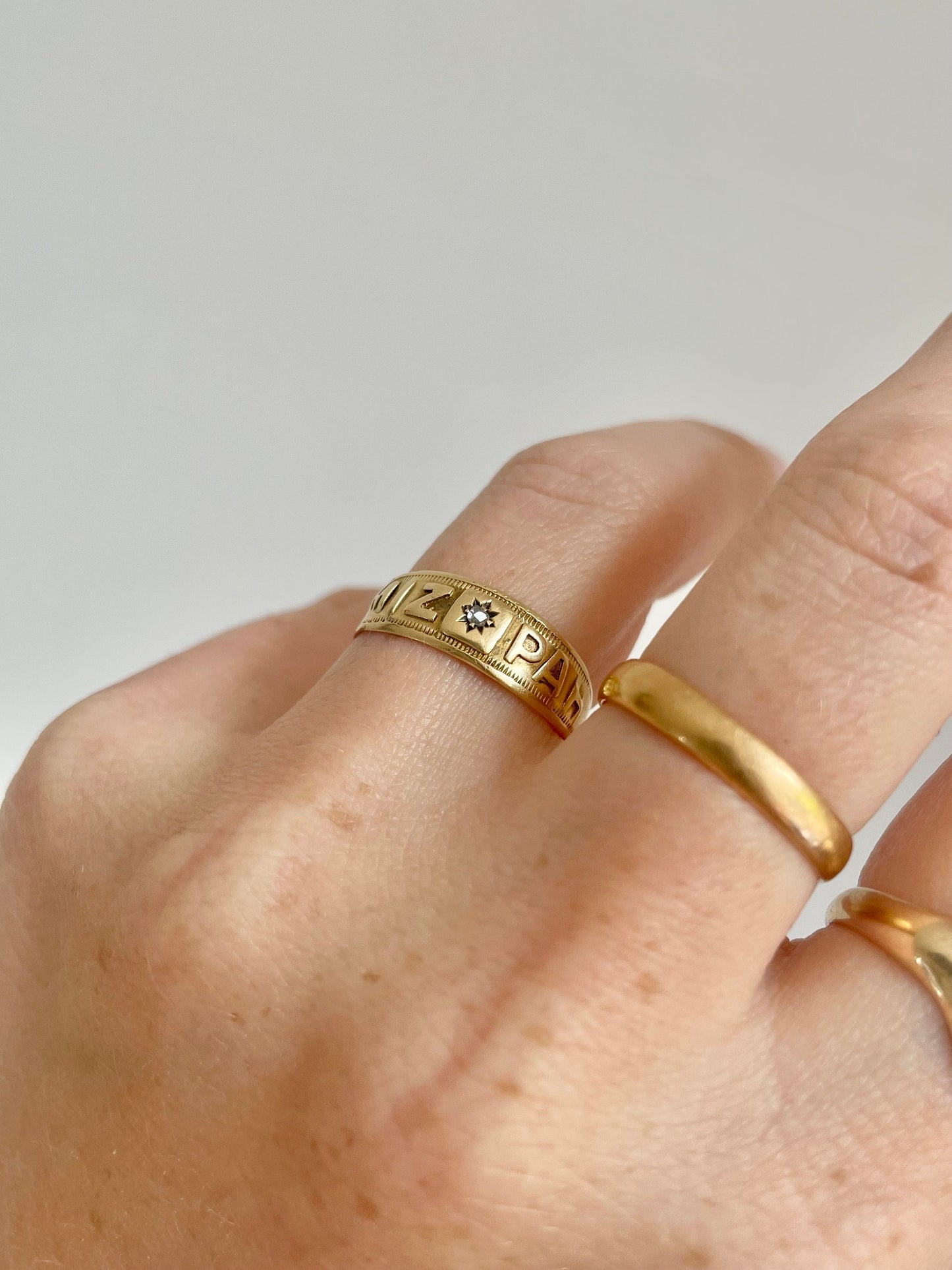 Edwardian Diamond Set Mizpah Ring Created In 18 Carat Gold; Circa 1901